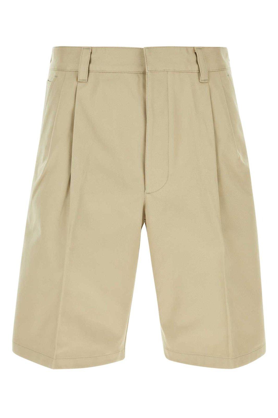 Pleated Knee-length Shorts