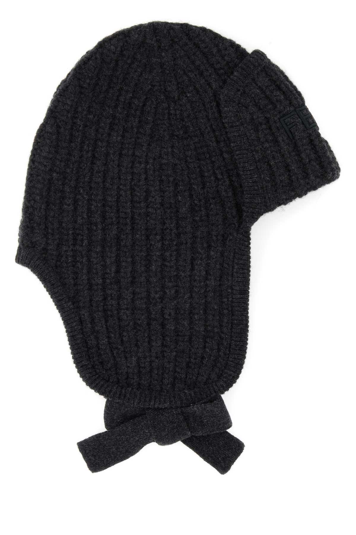 Melange Graphite Wool Beanie Hat