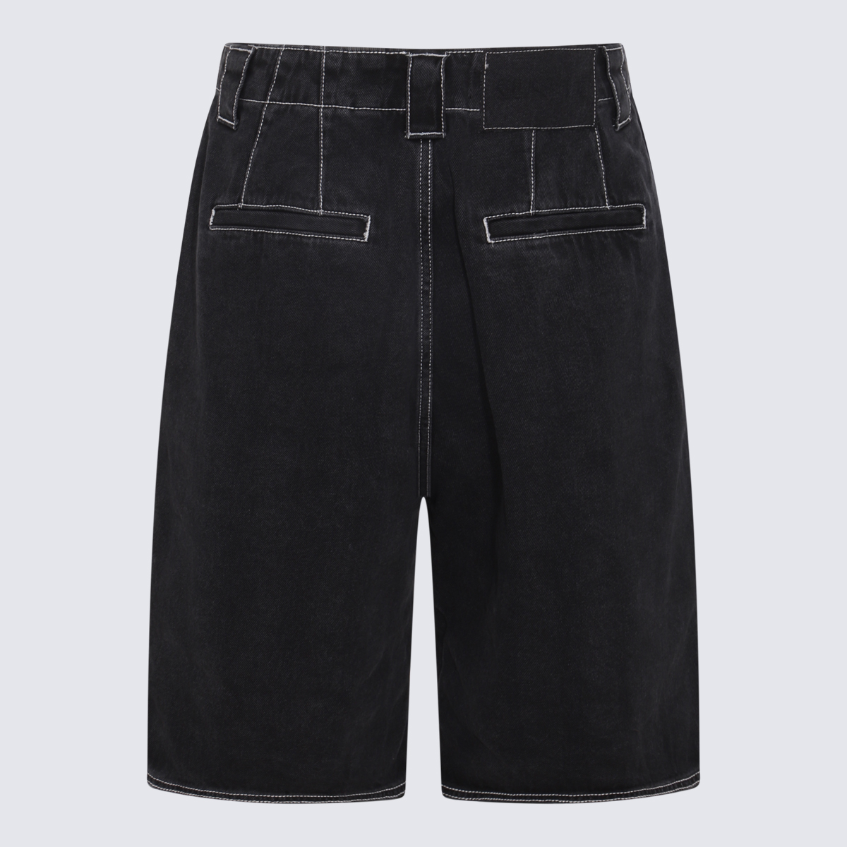 Washed Black Denim Shorts