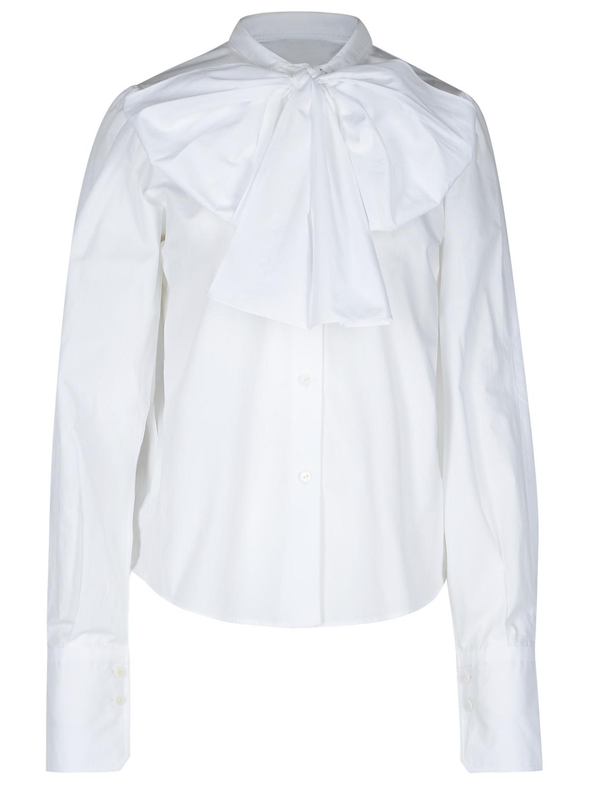 ascot White Cotton Blouse