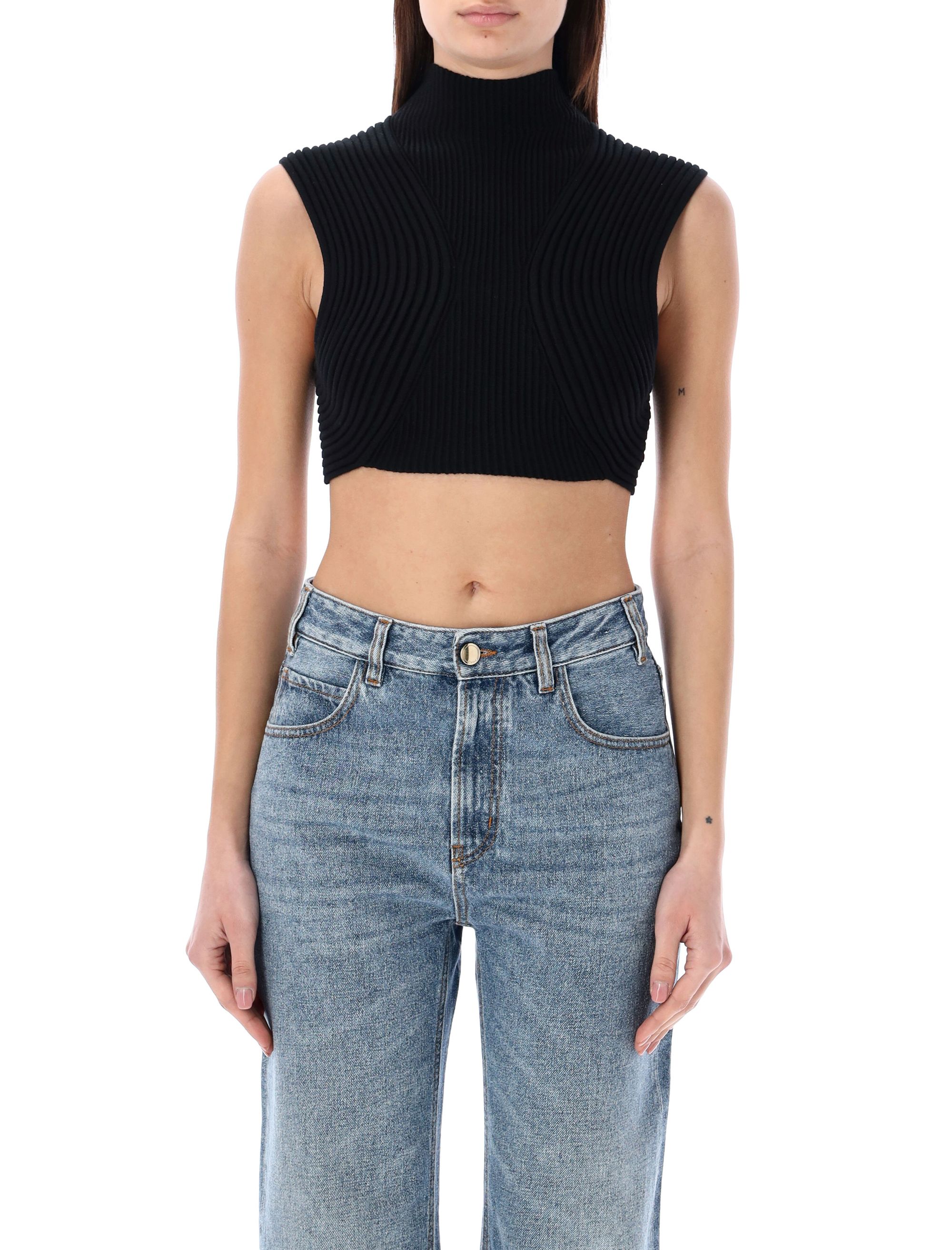 Chloé High Neck Cropped Top