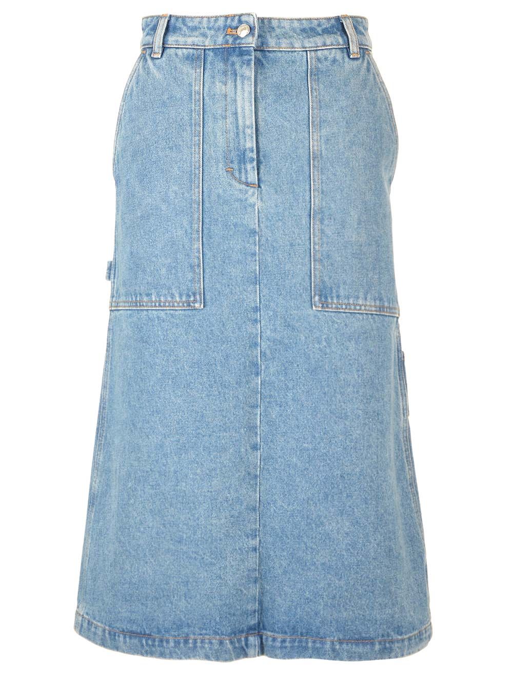 Maison Kitsuné Denim Midi Skirt