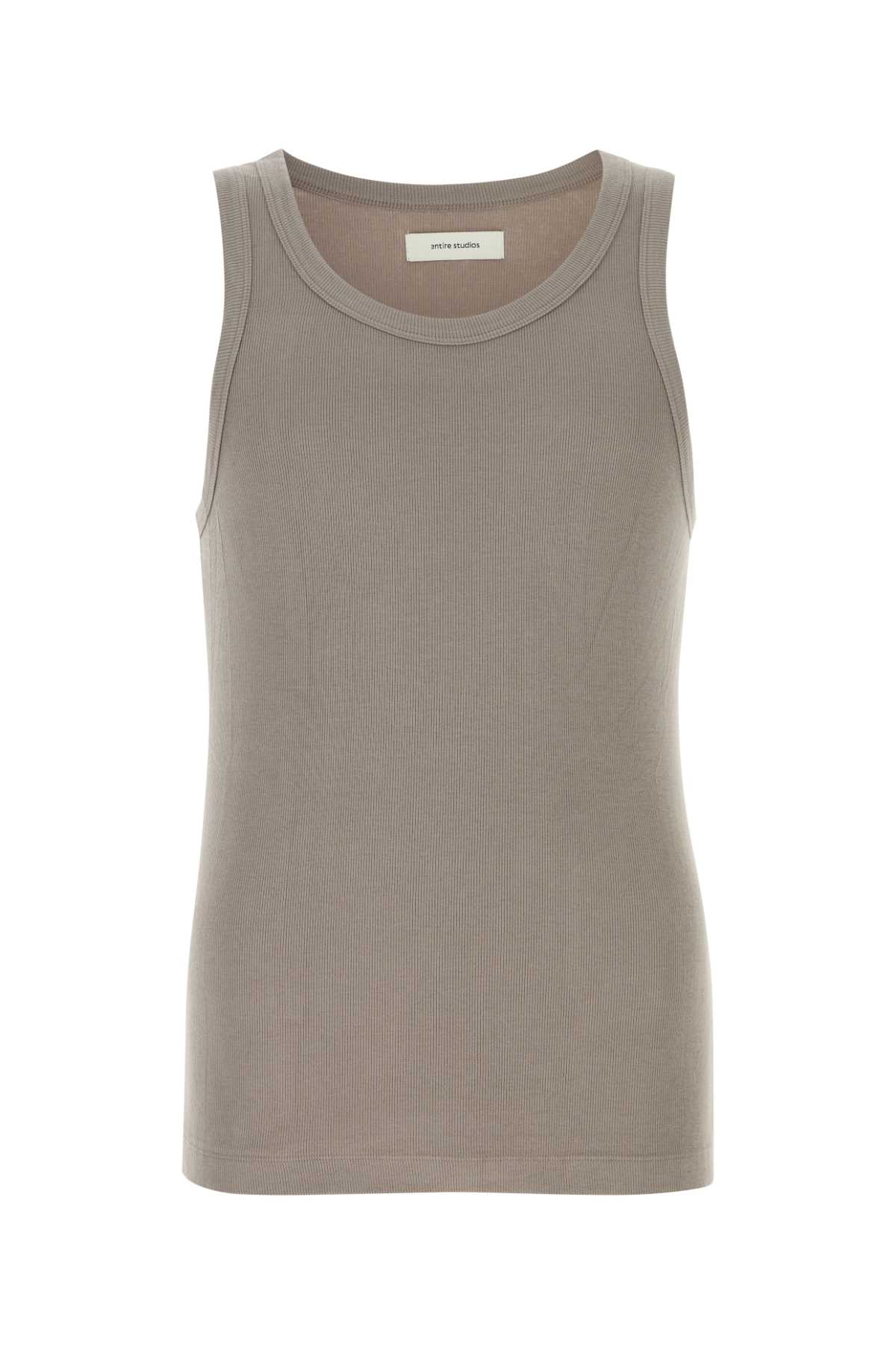 Dove Grey Stretch Cotton Tank Top