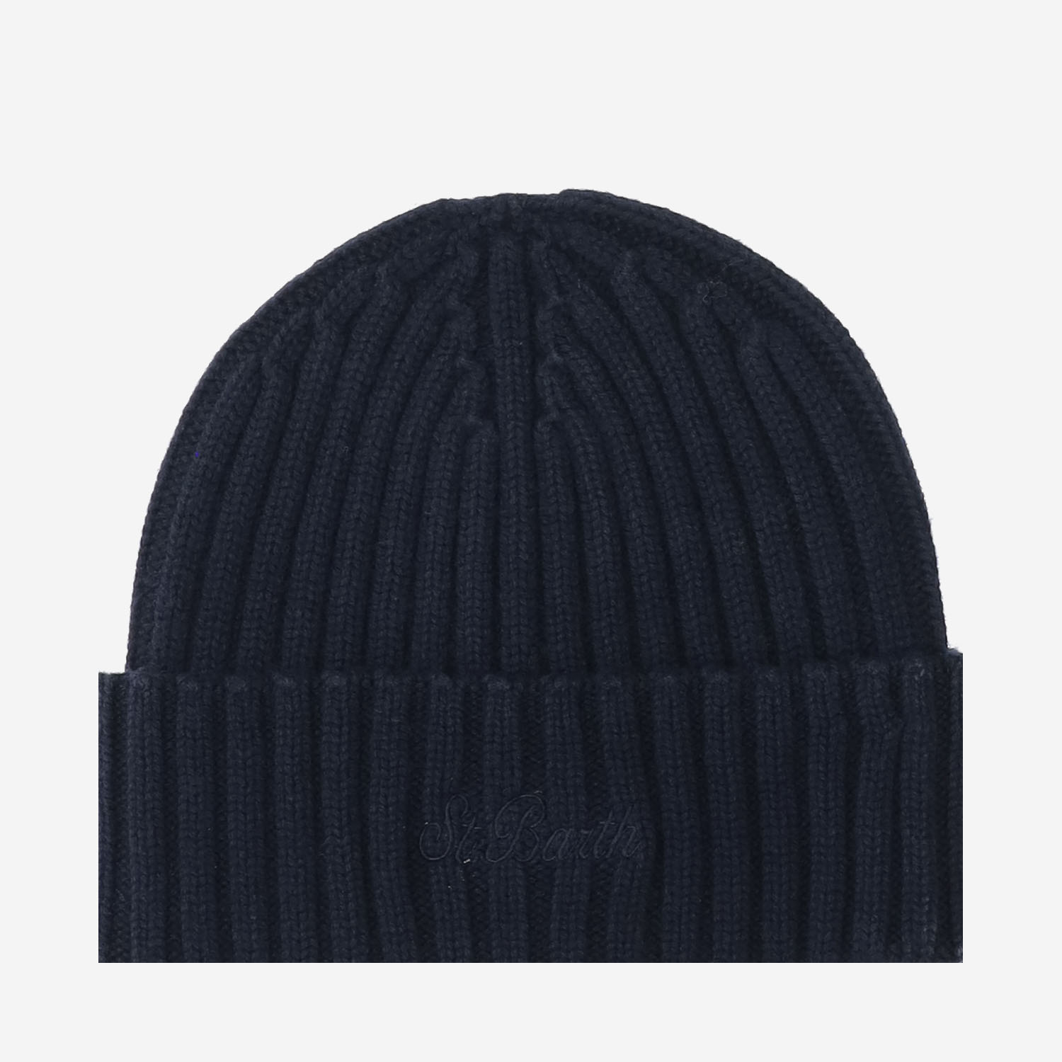 Mc2 Saint Barth Wool Blend Beanie With Logo In Blue