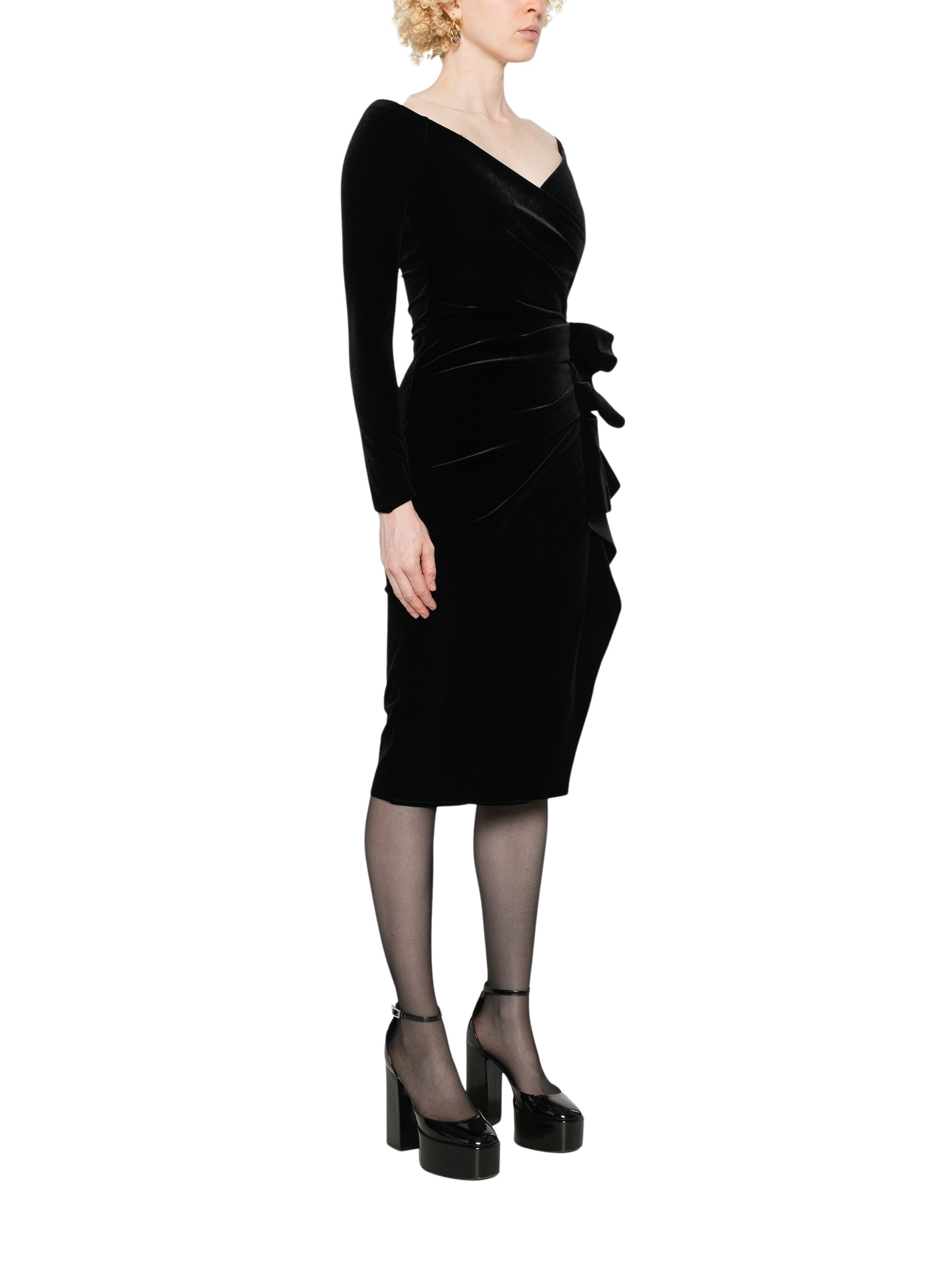 La Petit Robe Di Chiara Boni Silveria Velvet In Black