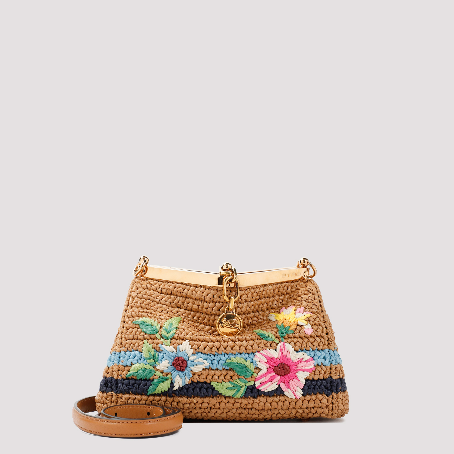 Vela Mini Bag In Raffia With Embroidery