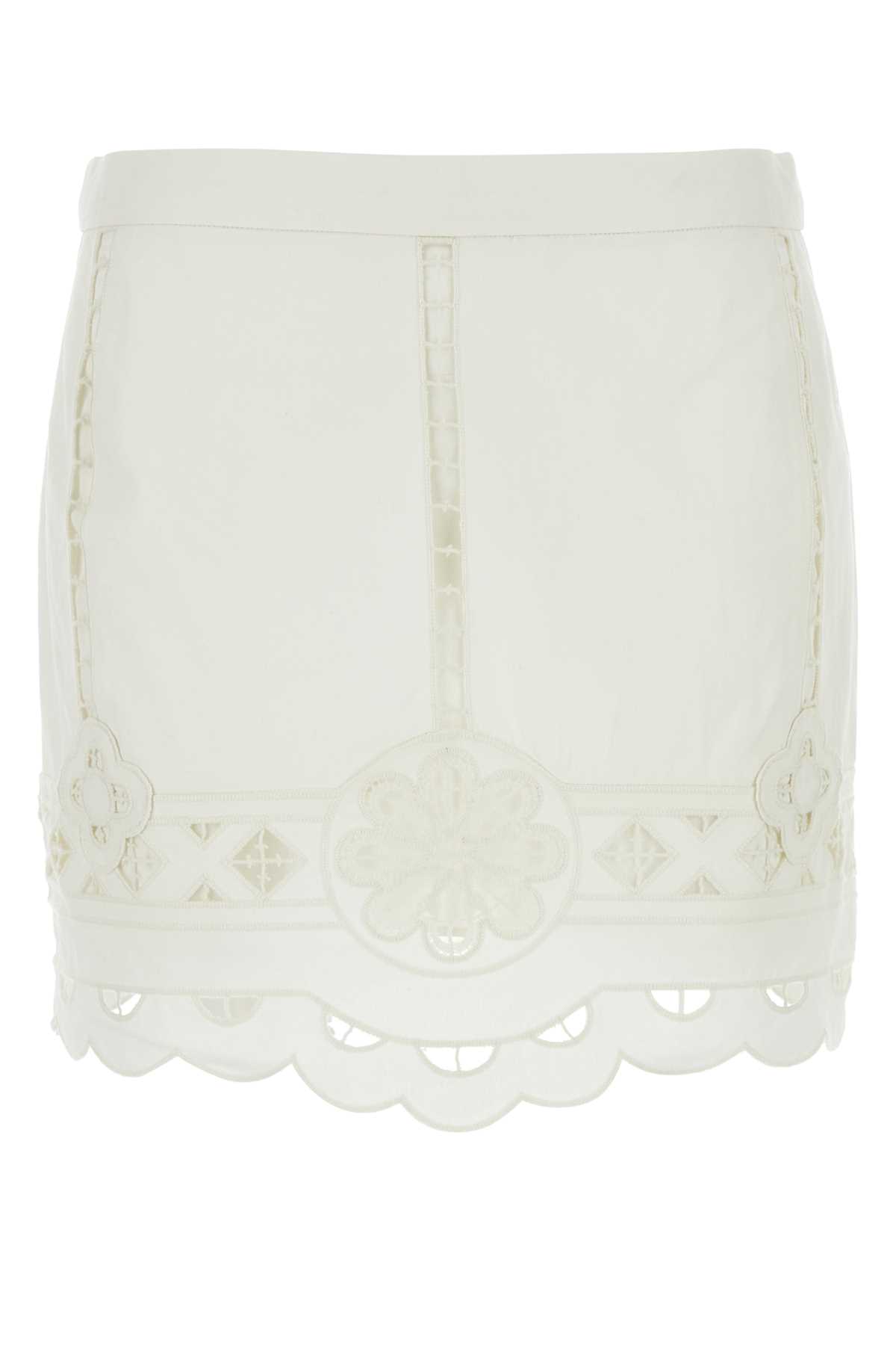 White Cotton Palmira Mini Skirt