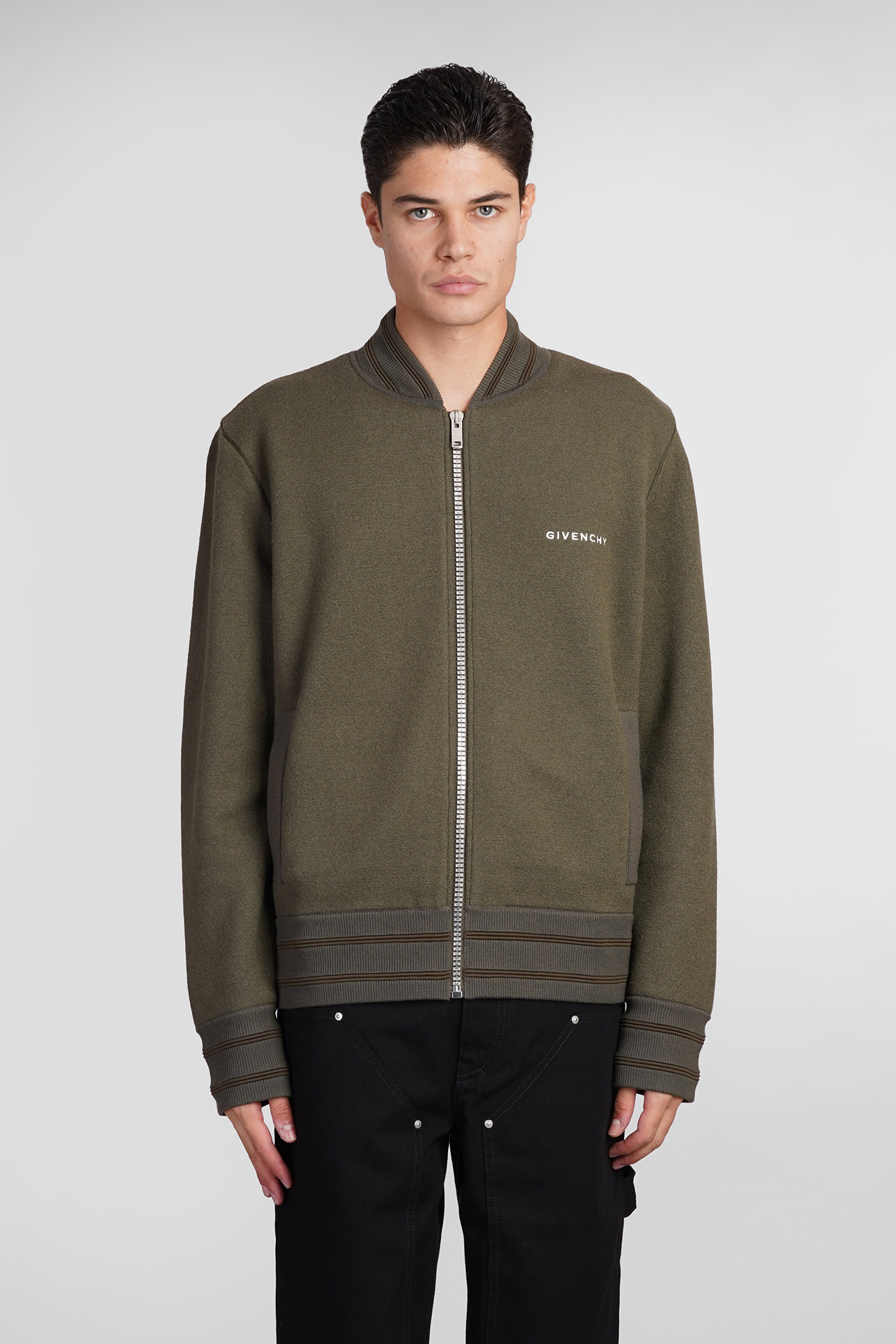 Bomber In Green Wool