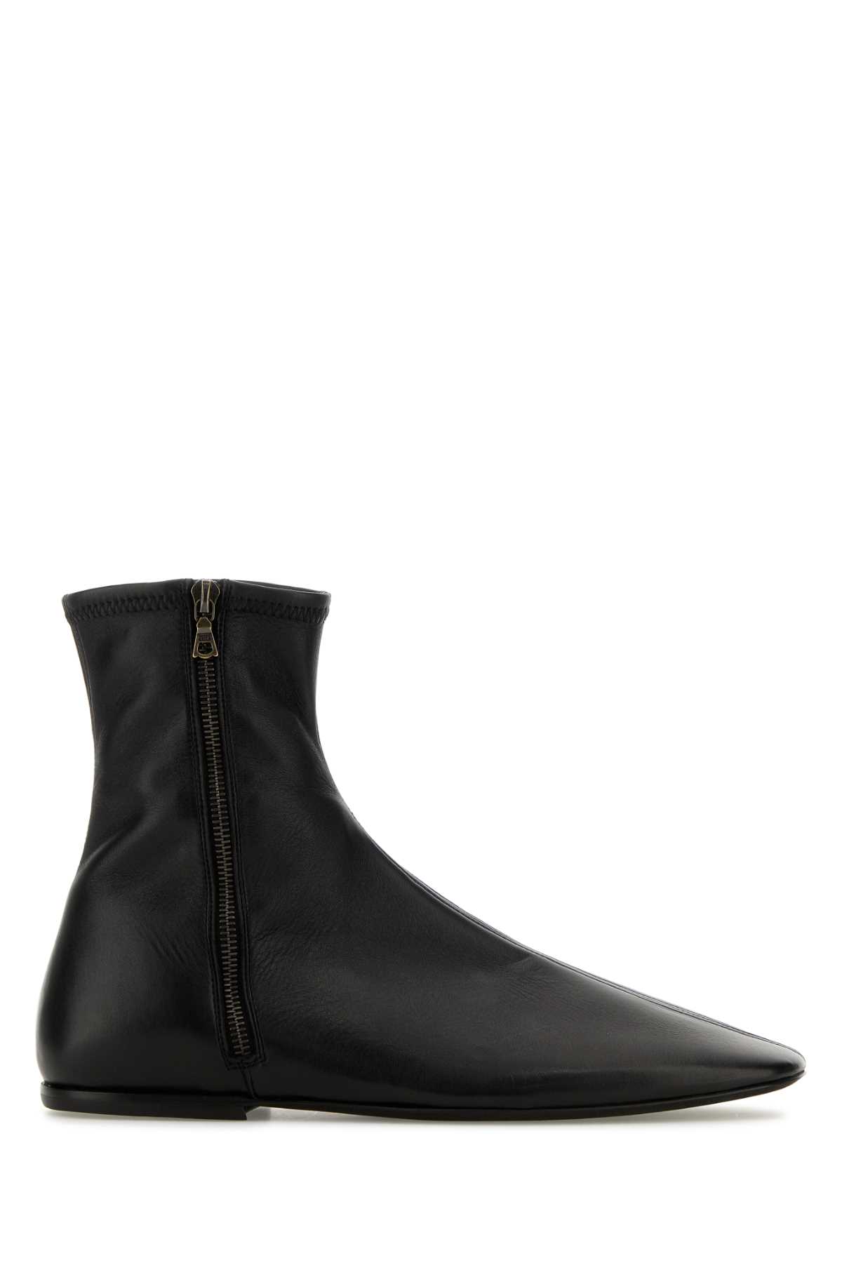 Black Leather Ankle Boots