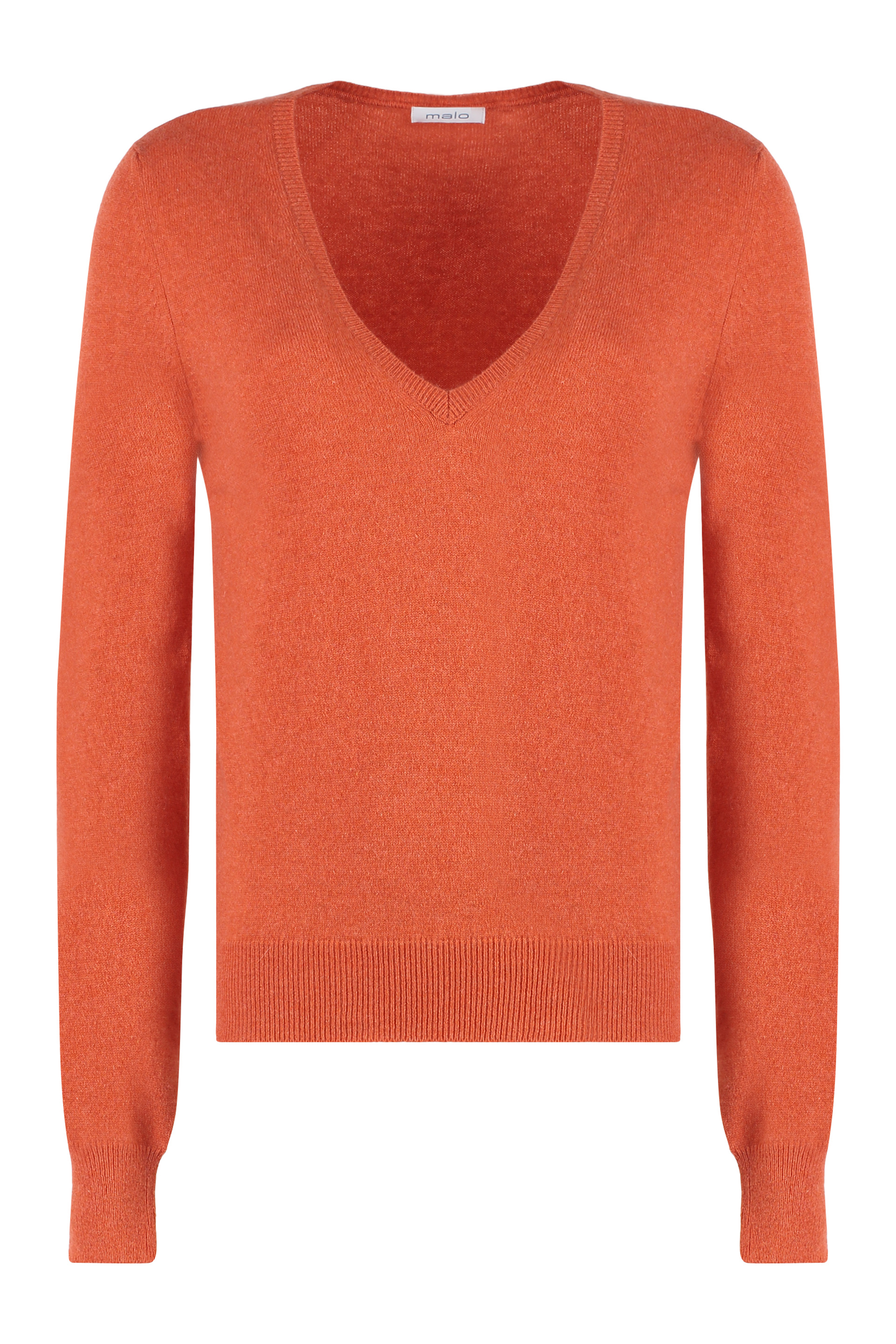 Malo Wool And Cashmere Sweater In Orange