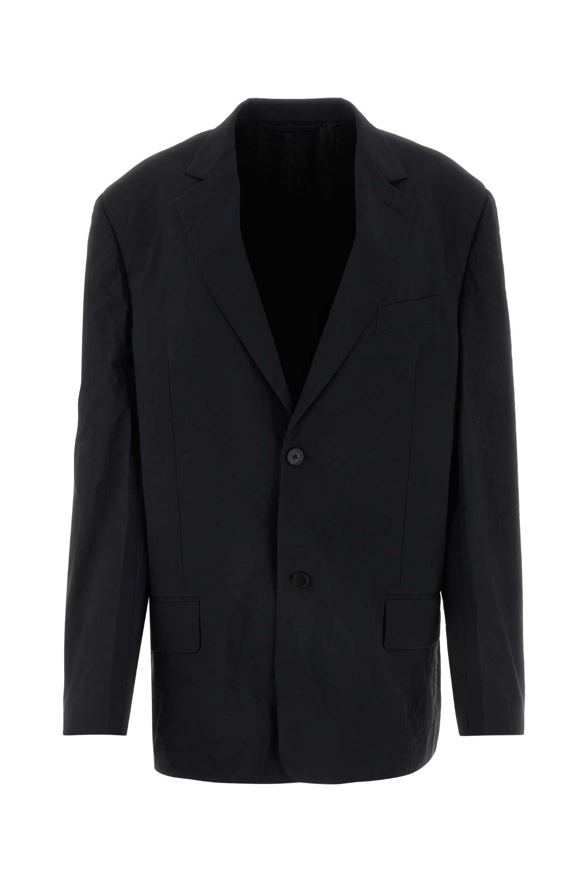 Black Nylon Oversize Blazer