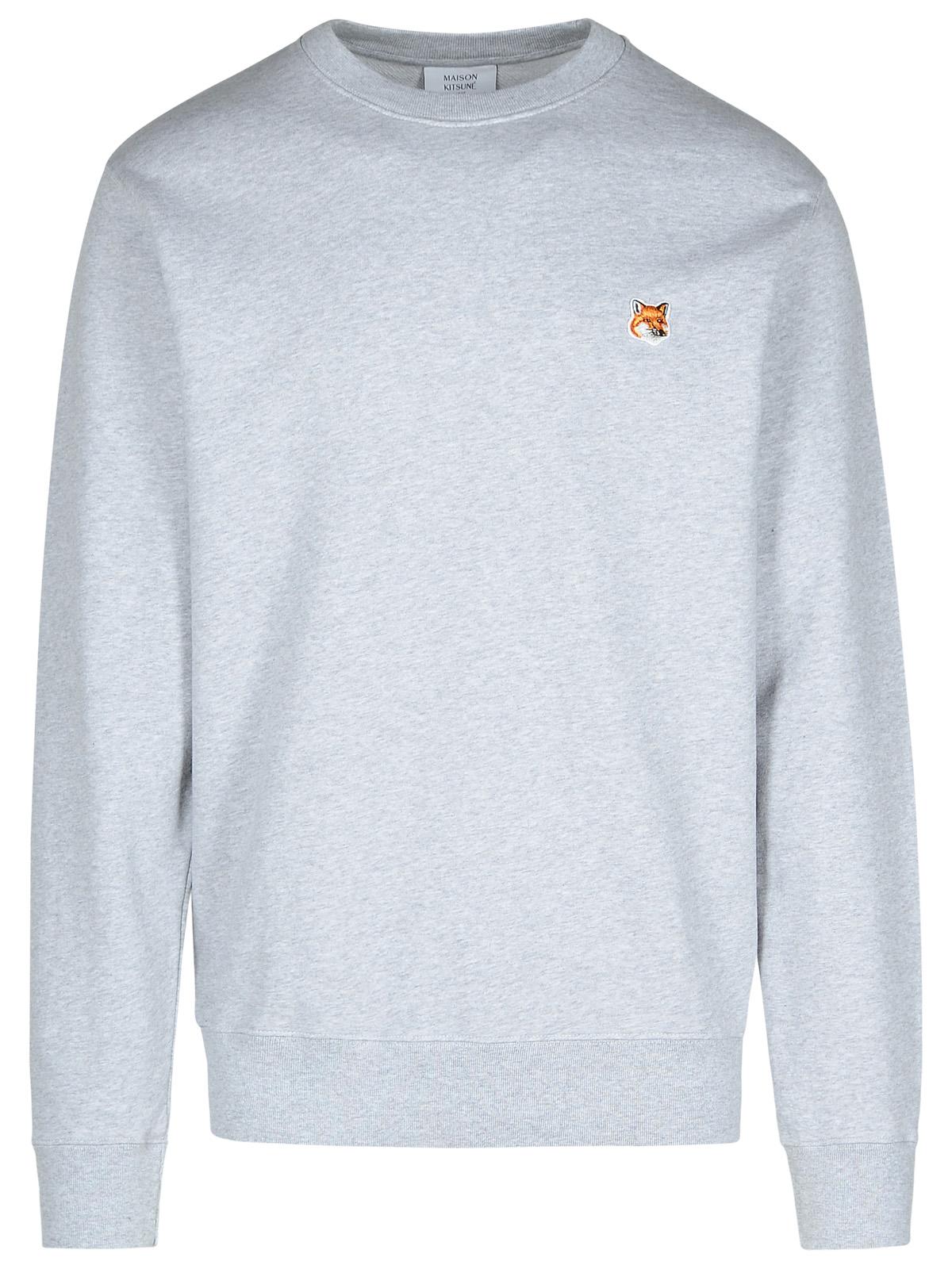 Maison Kitsuné fox Head Grey Cotton Sweatshirt