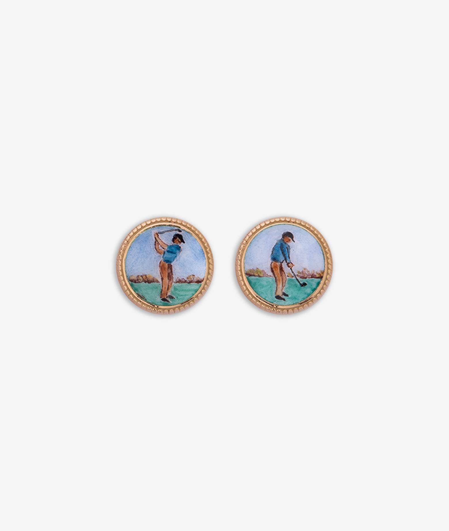 Cufflinks With Golfer Cufflinks