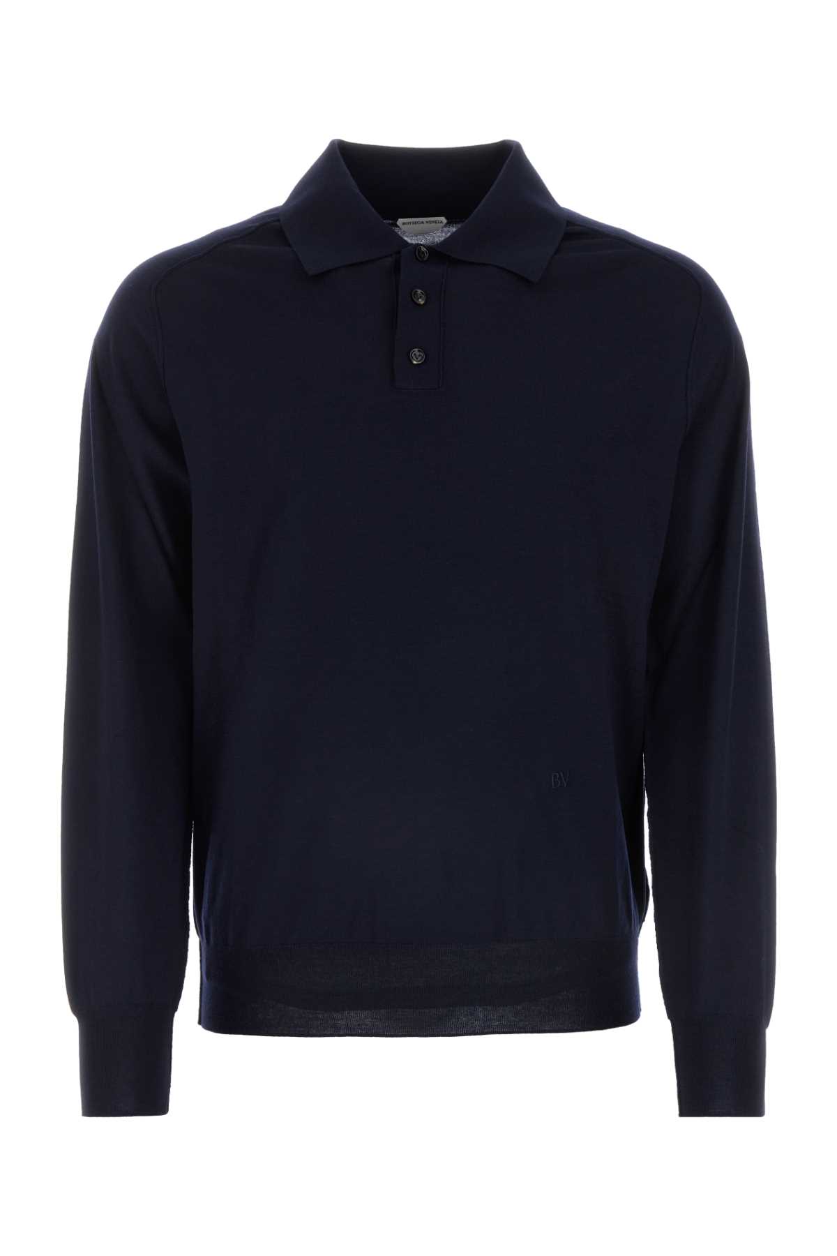 Dark Blue Wool Polo Shirt