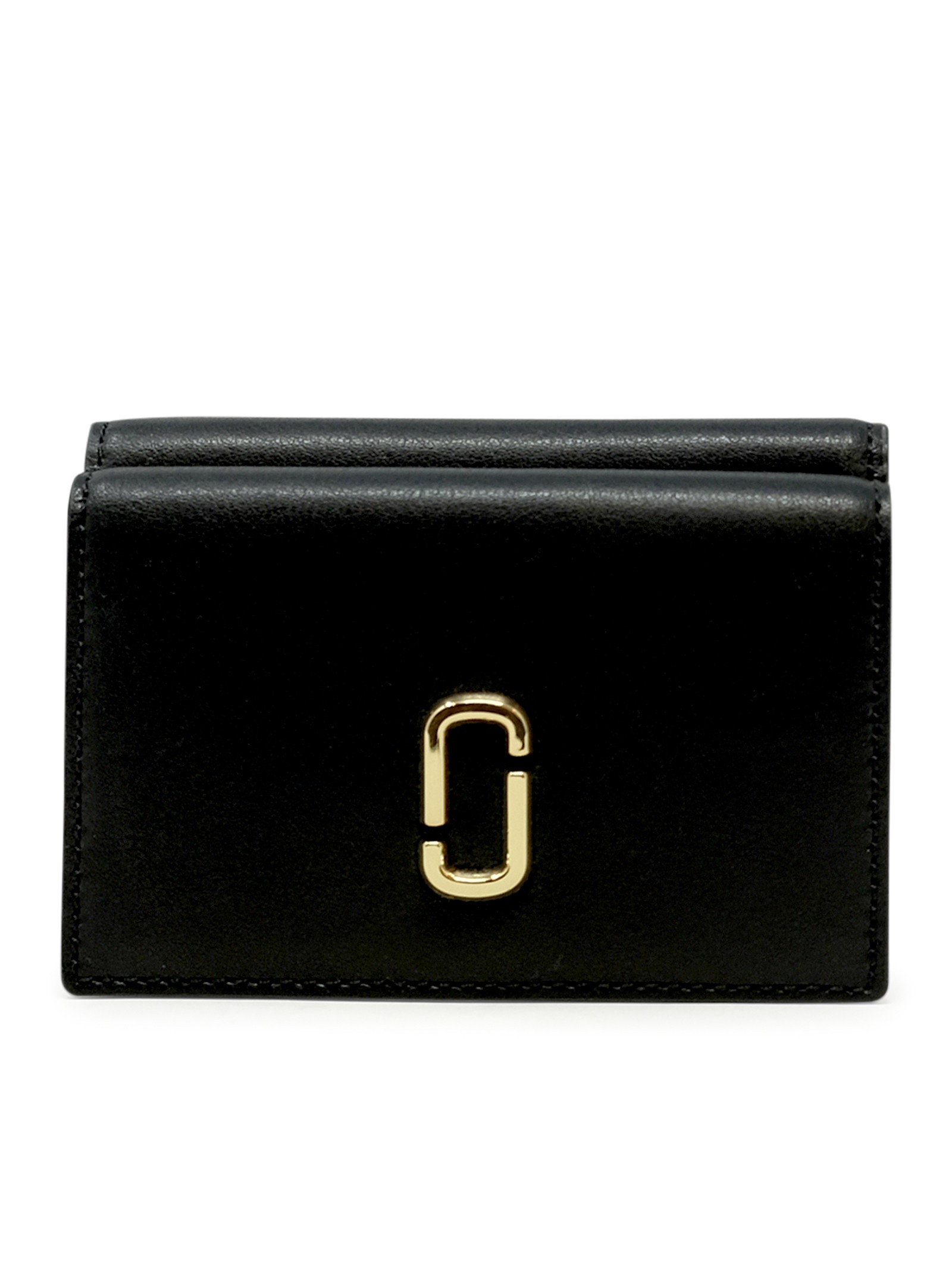 Black Leather The Medium Trifold Wallet