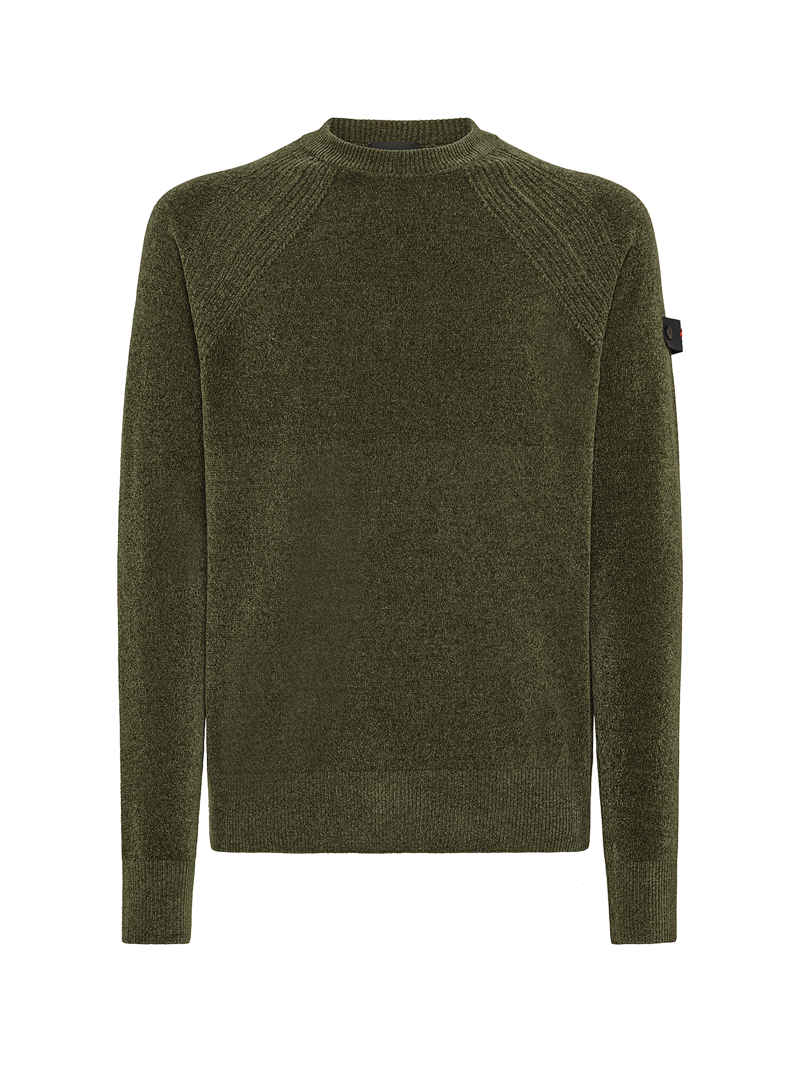 Green Crewneck Sweater With Side Logo