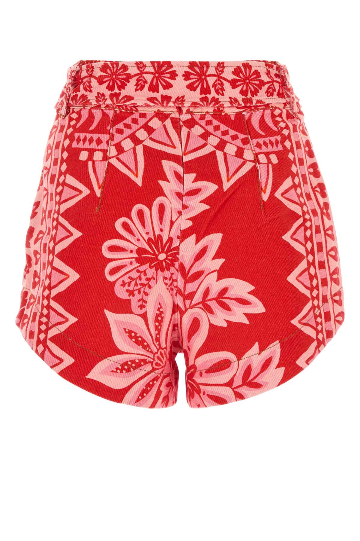 Shop Farm Rio Printed Cotton Shorts In Floratapestryred