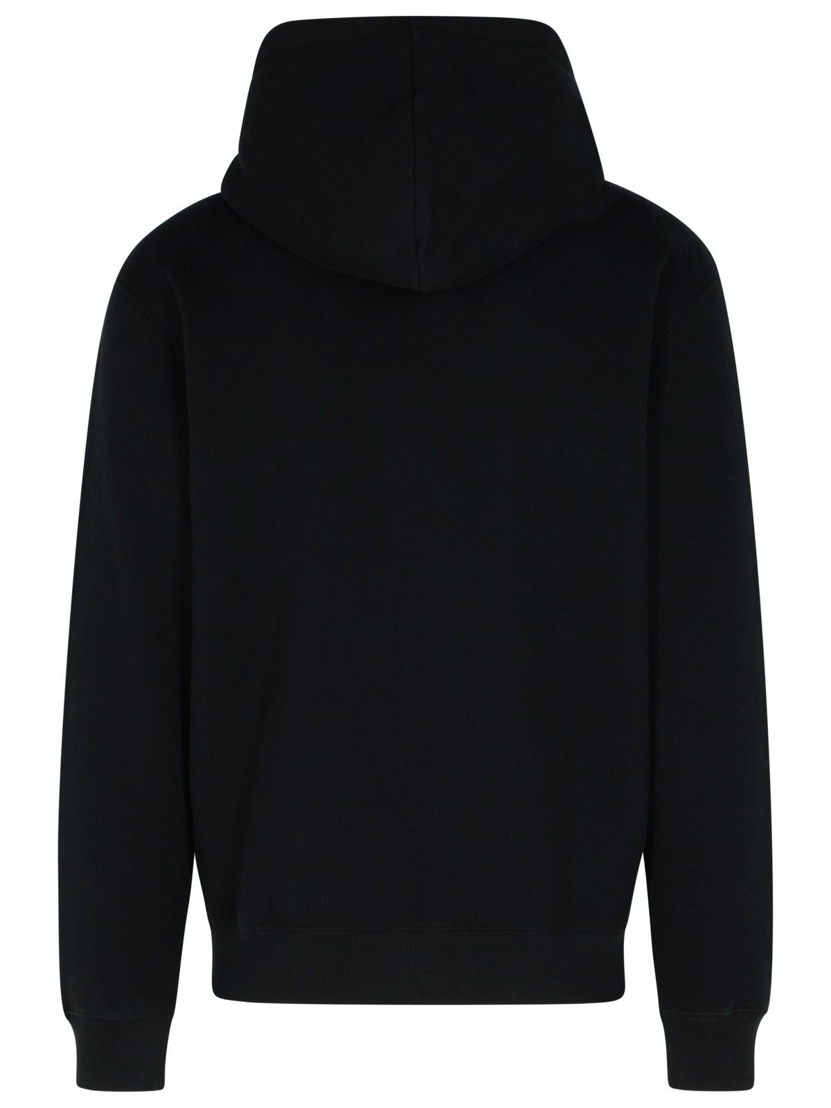 Shop Maison Kitsuné Black Cotton Sweatshirt In Black/white