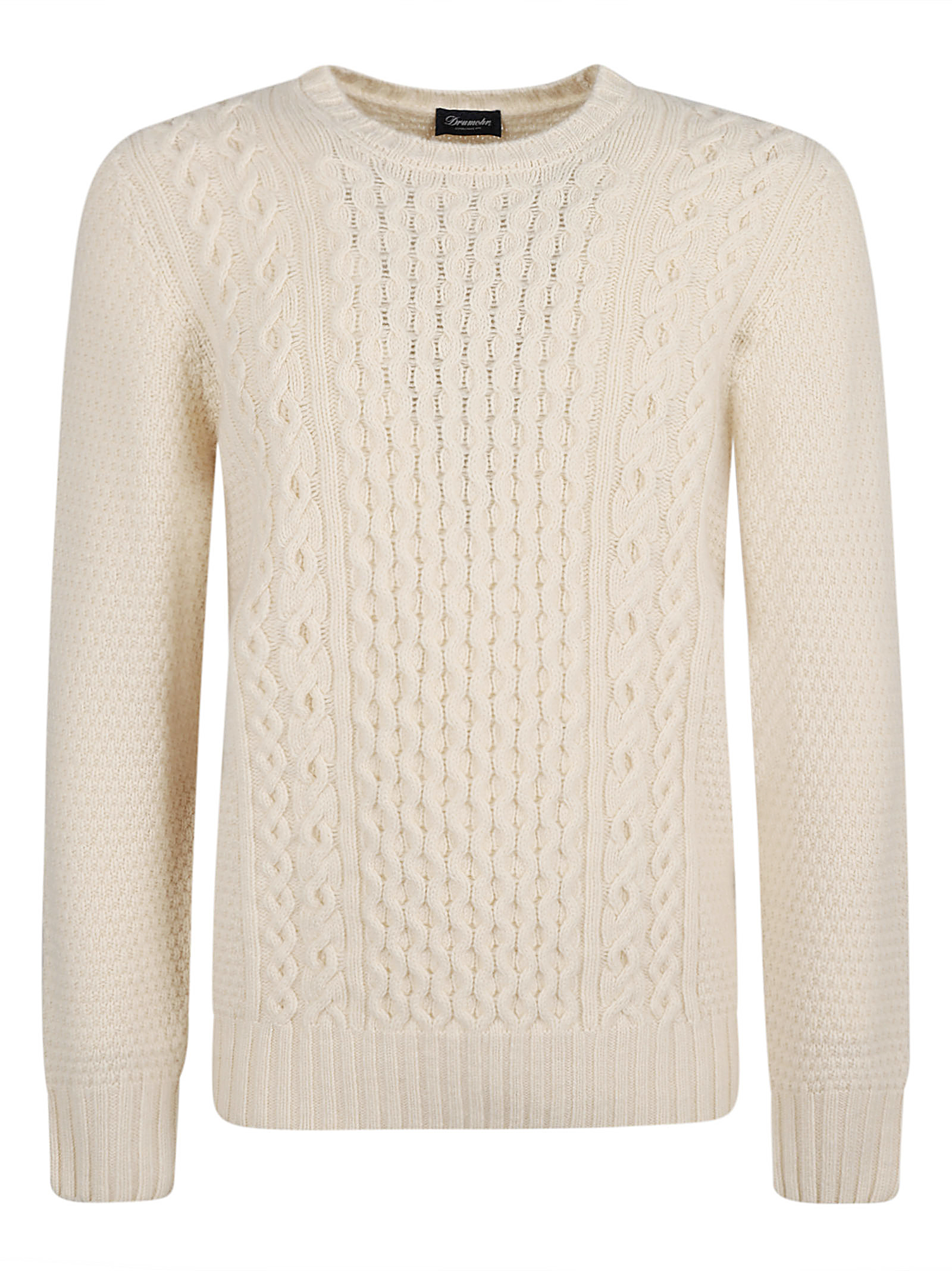 Rib Trim Patterned Knit Sweater