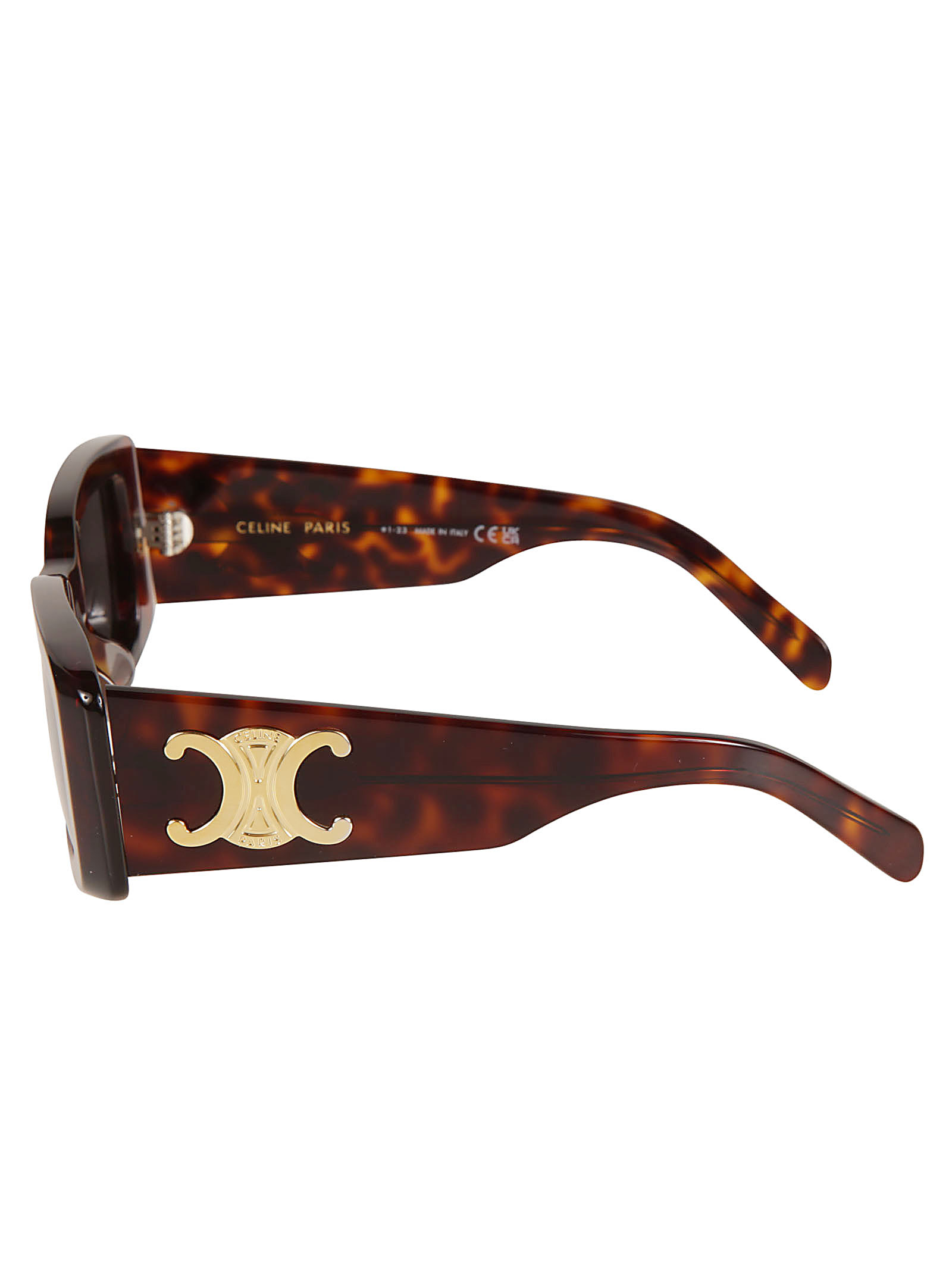 Celine Triomphe Rectangular Sunglasses In 052 - Havana