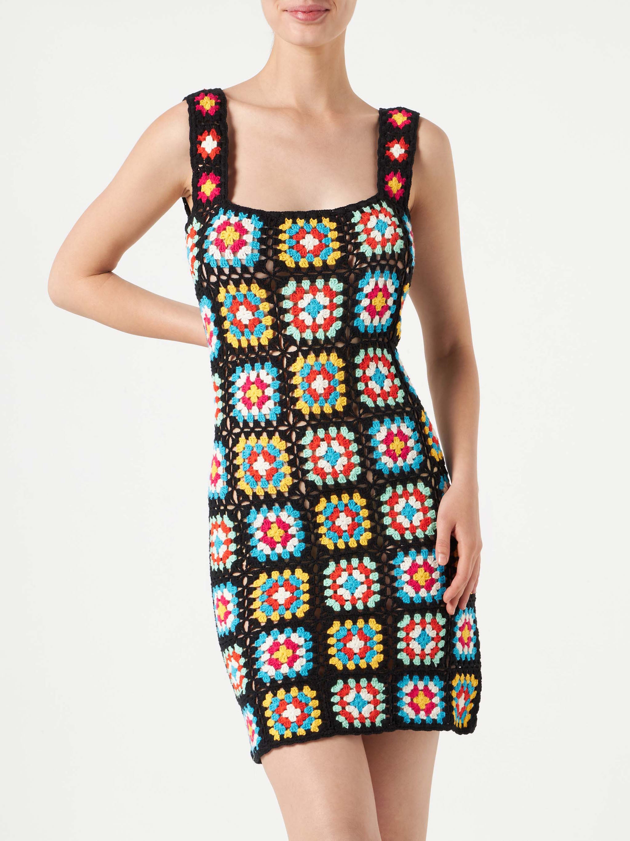 Woman Multicolor Crochet Dress