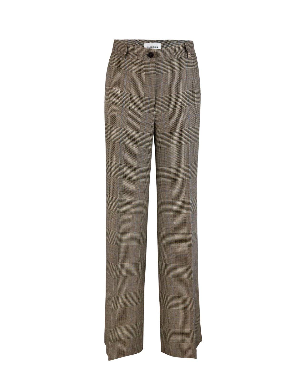 Parosh High-waist Checked Flared Trousers