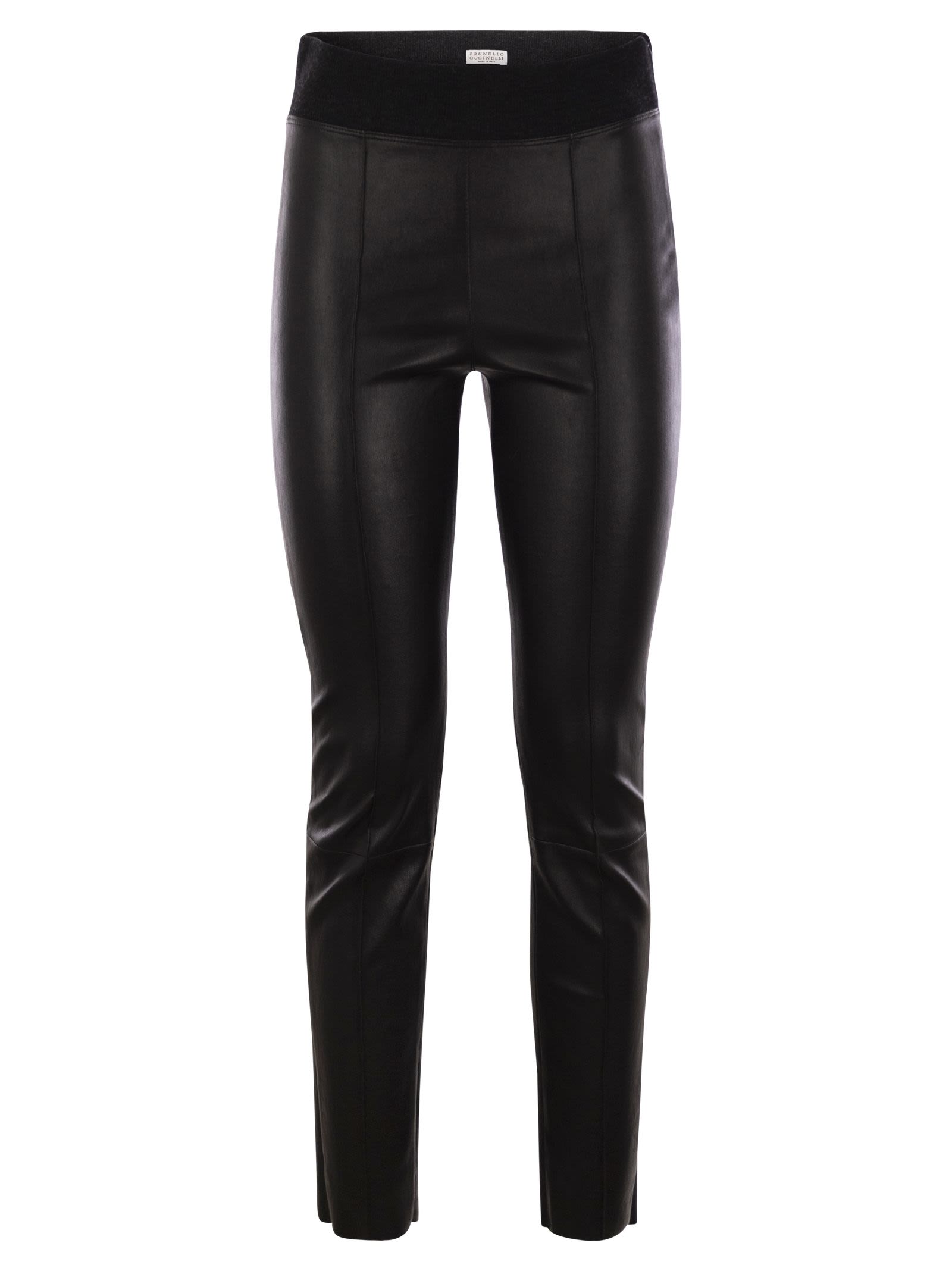 Skinny Fit Stretch Nappa Leather Trousers