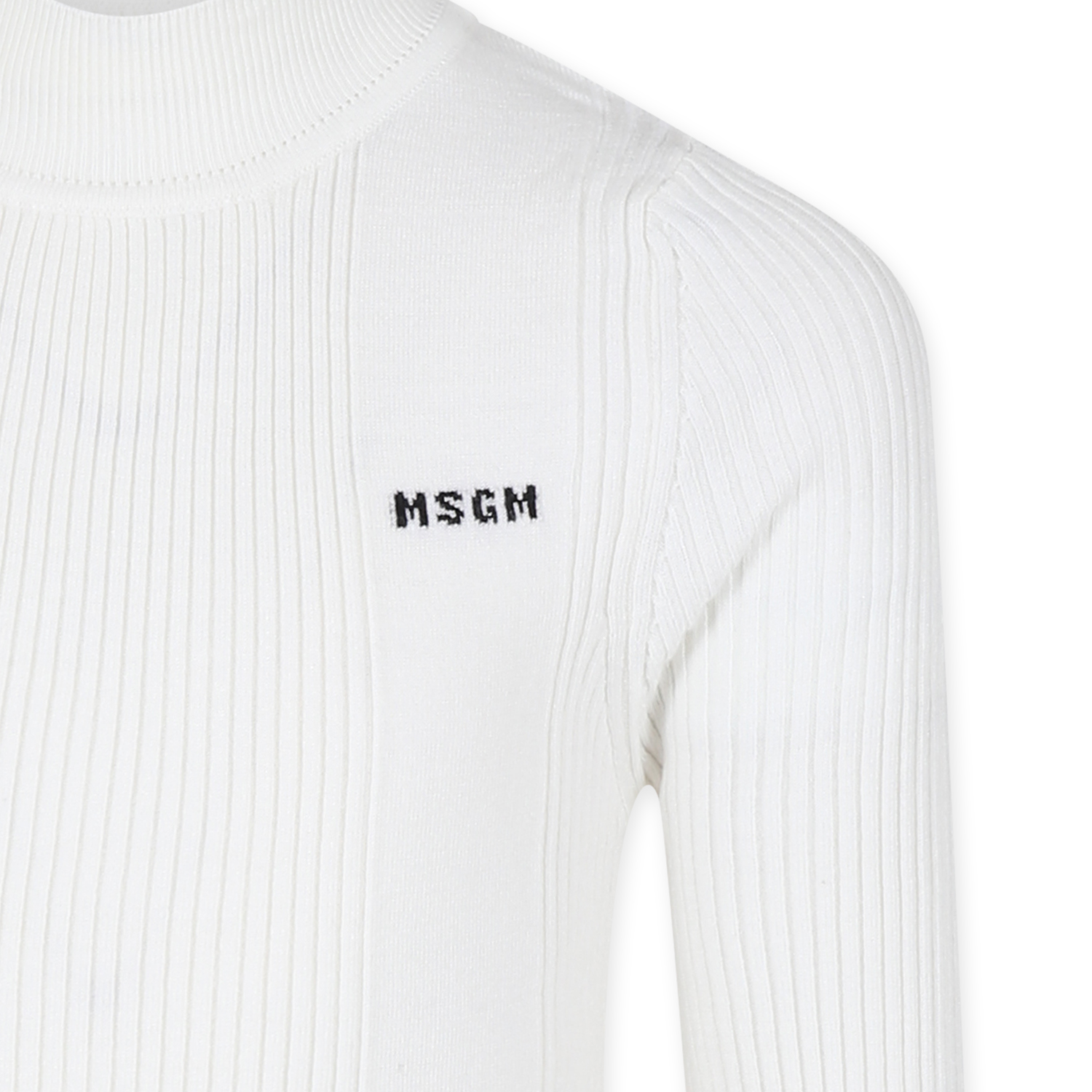Msgm Ribbed Sweater In White