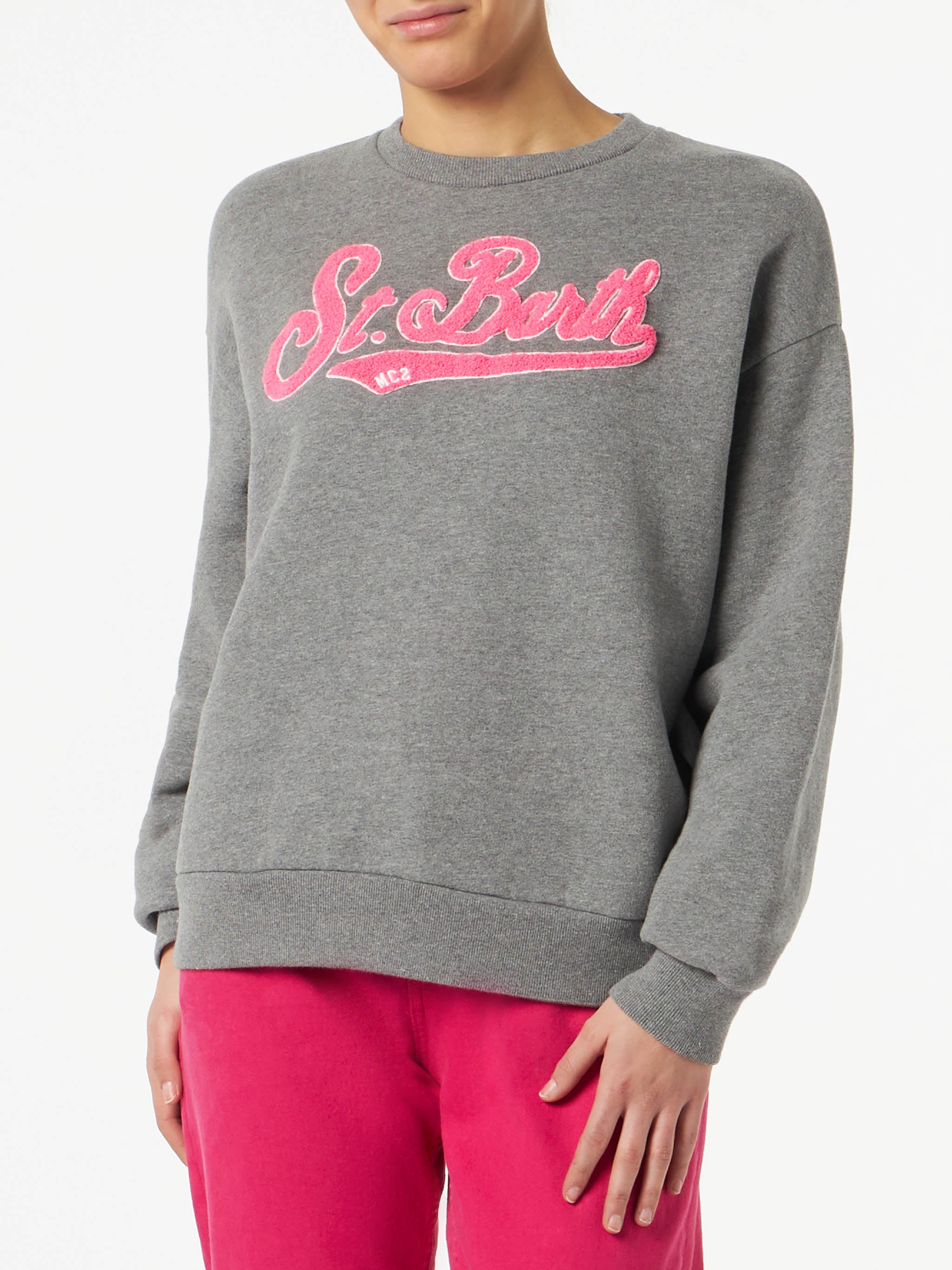 Woman Fleece Sweatshirt With Pink Terry Logo