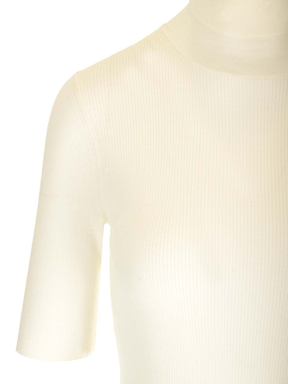 Theory Short Sleeve Sweater In Natural