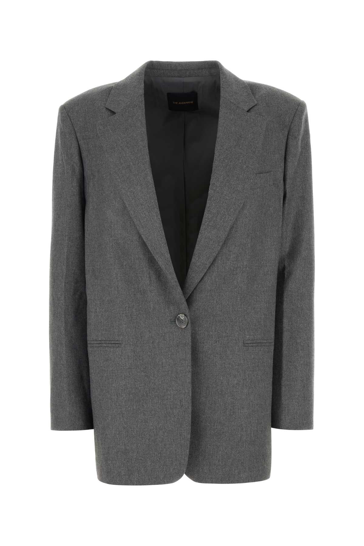 Melange Grey Stretch Viscose Blend Guia Oversize Blazer