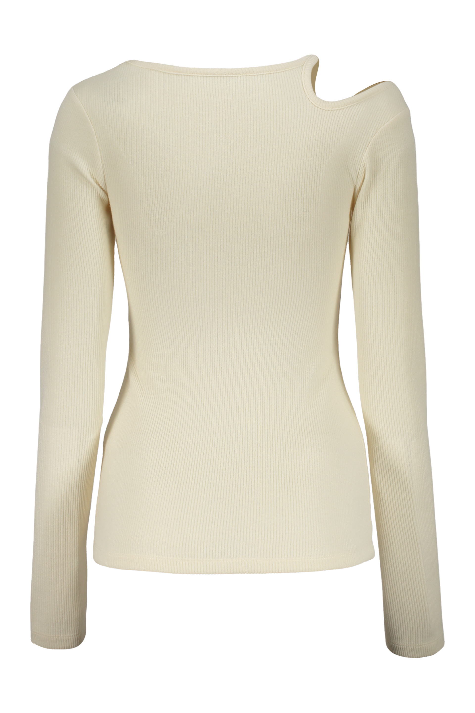 Low Classic Cut-out Details Jersey Top In Ivory