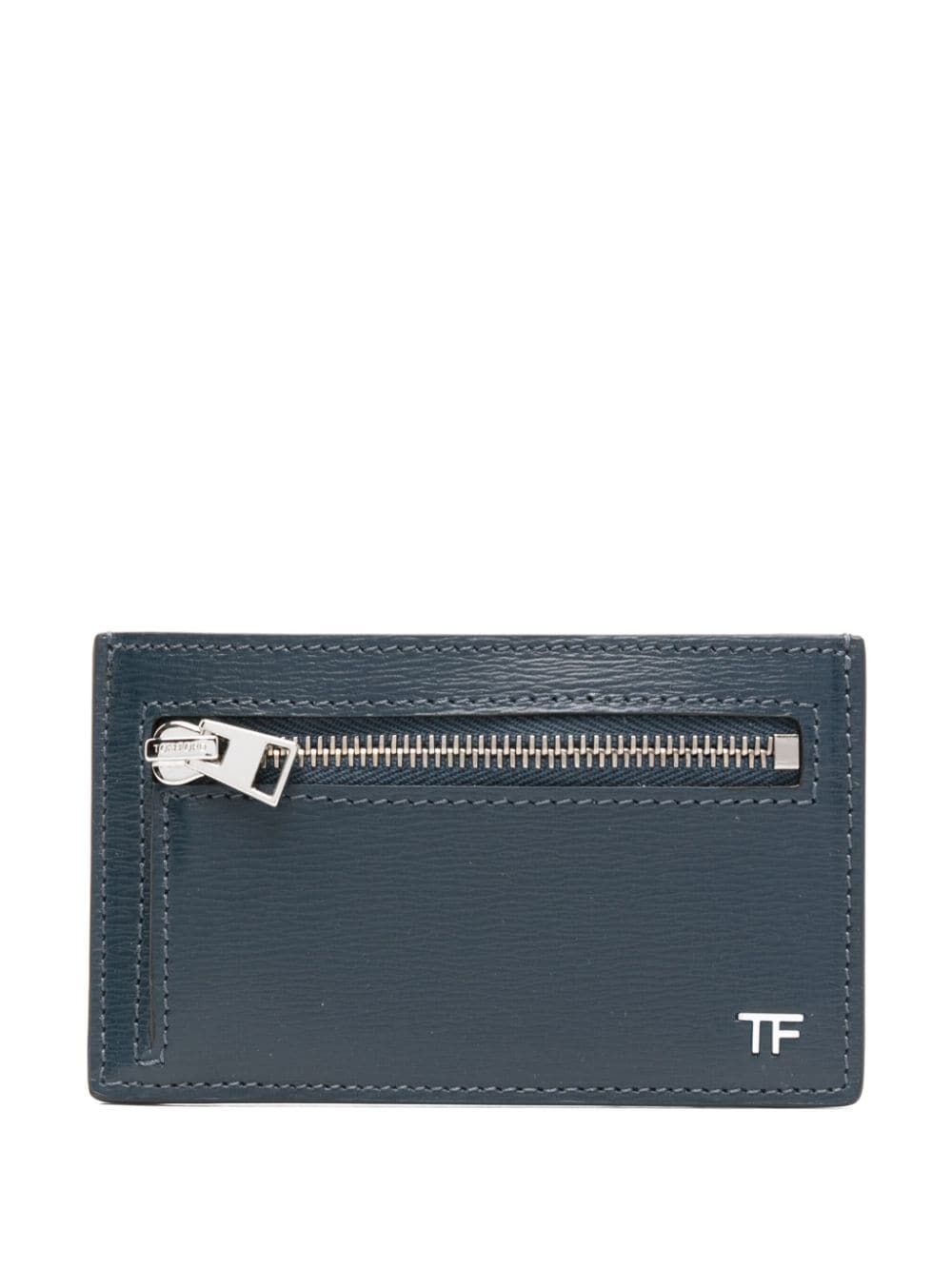 Horizontal Grain Leather Zip Cardholder