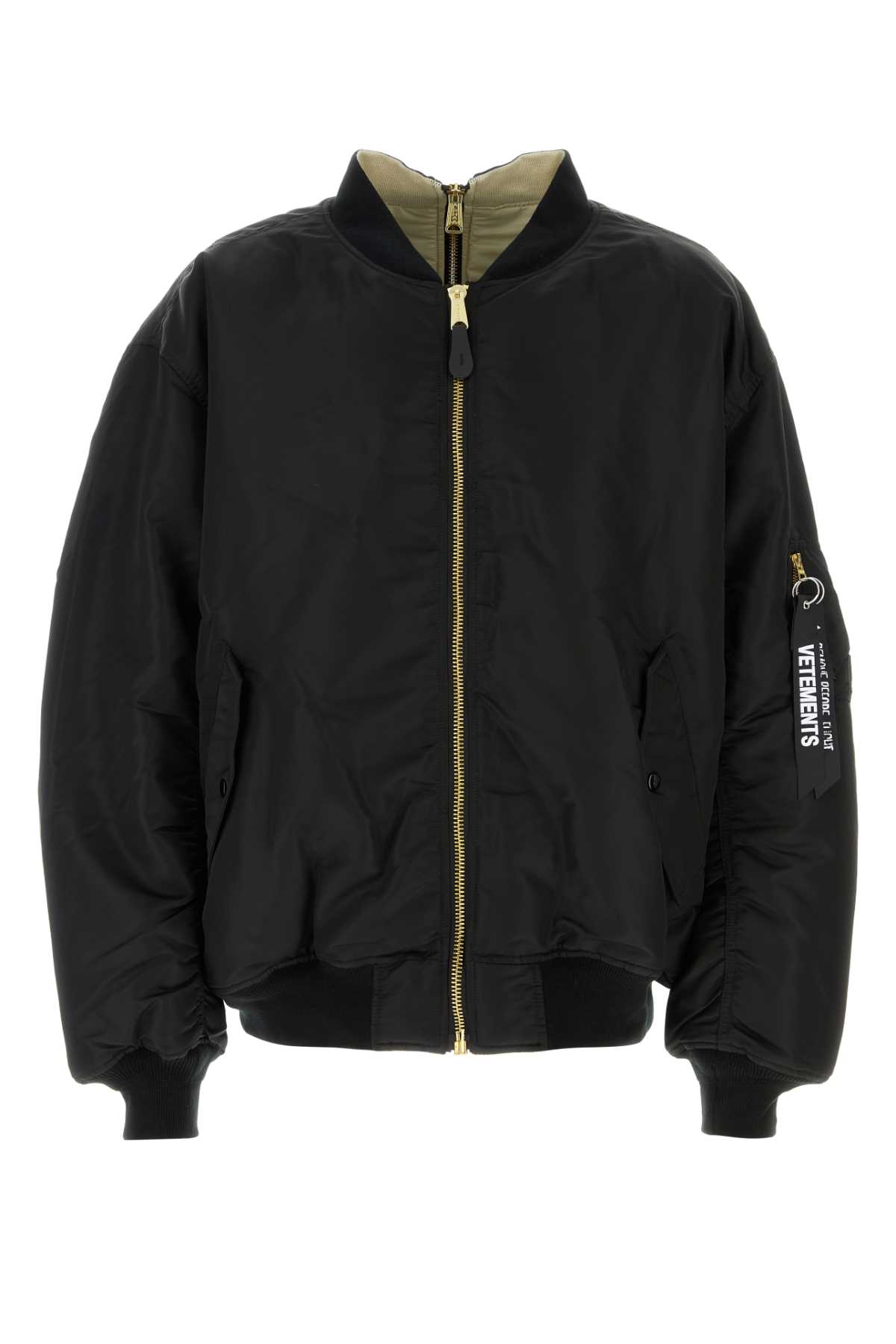 Black Nylon Reversible Padded Jacket