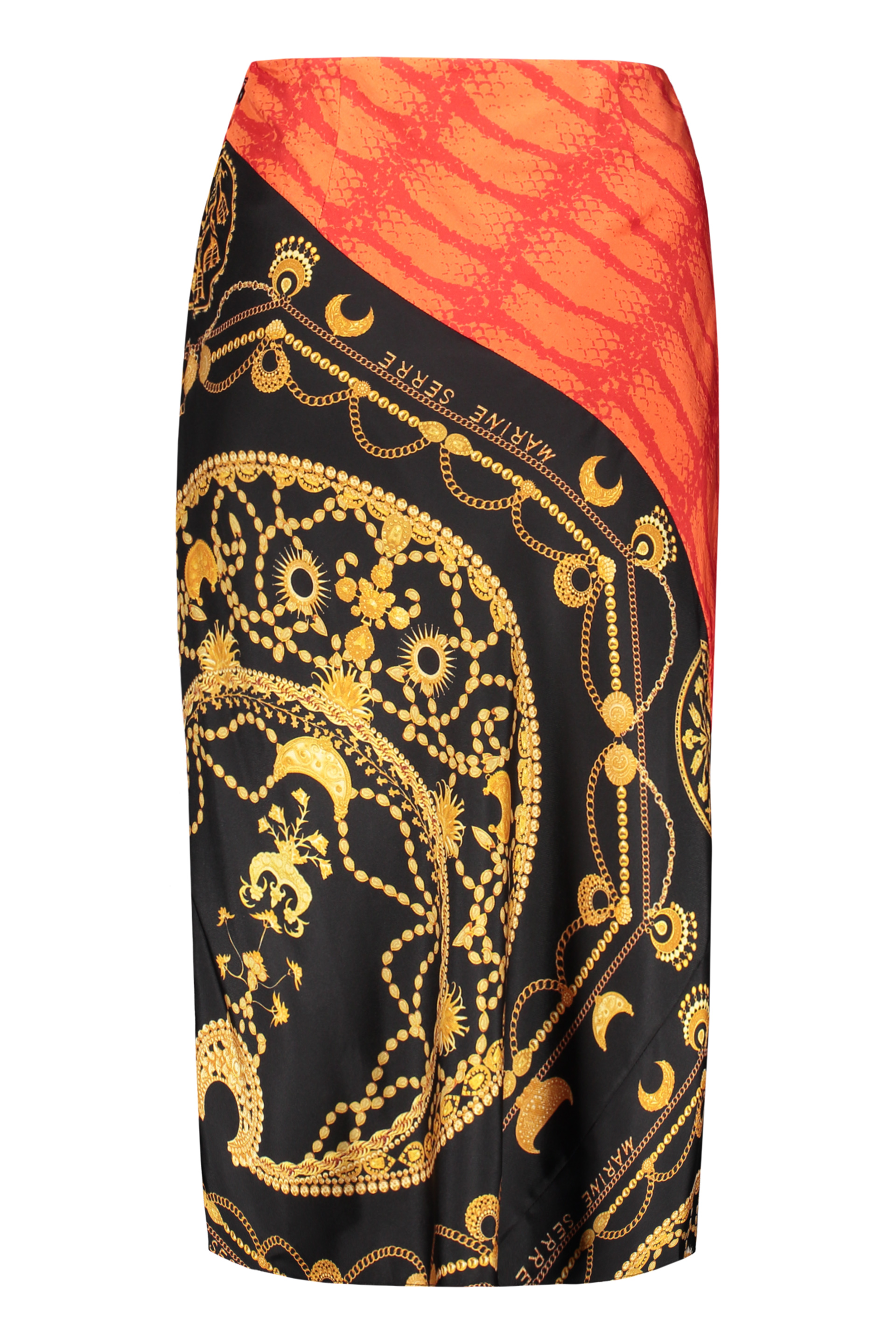 Marine Serre Mixed Regenerated Silk And Ornament Jewelry Skirt In Multicolor