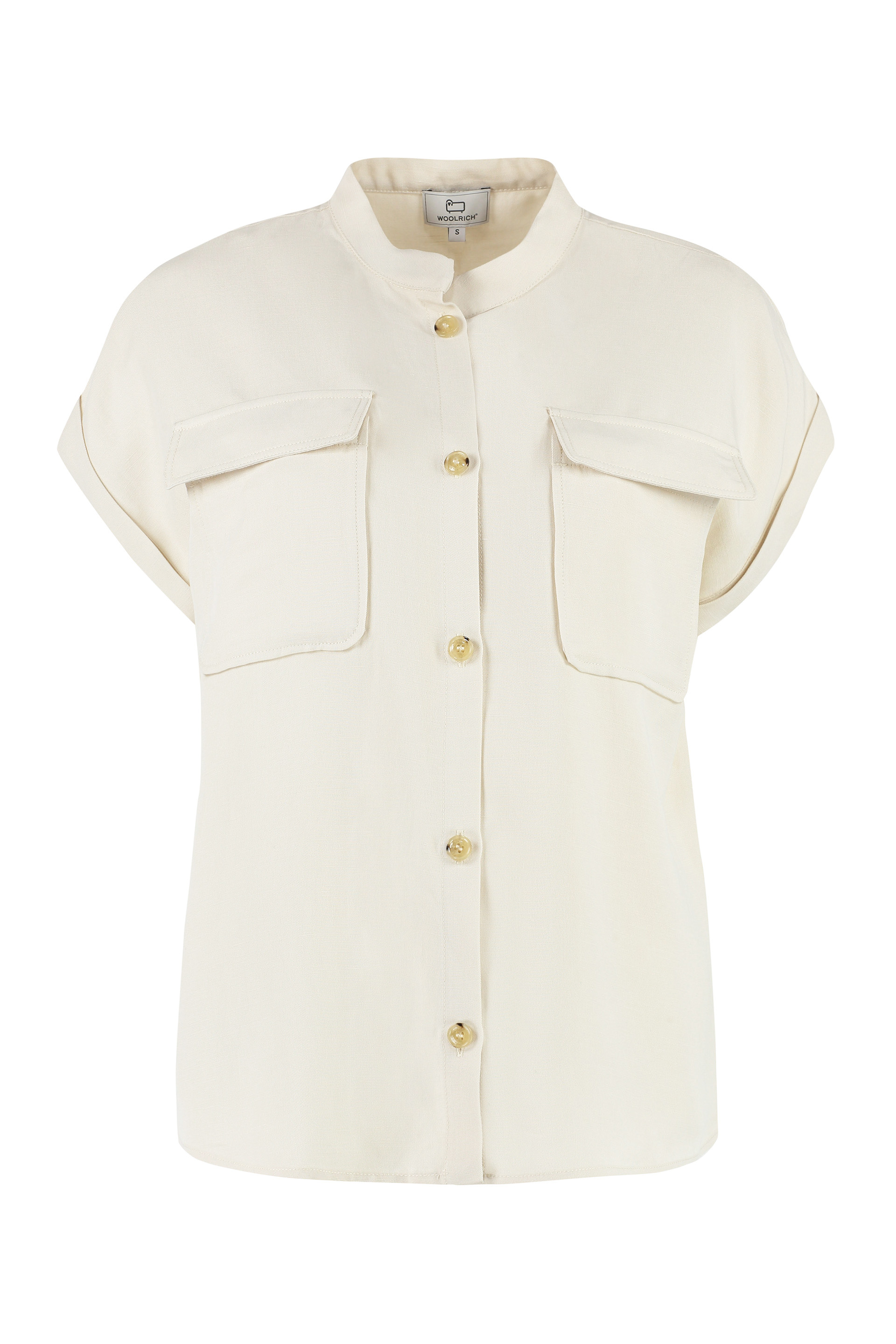 Short Sleeve Linen Blend Shirt