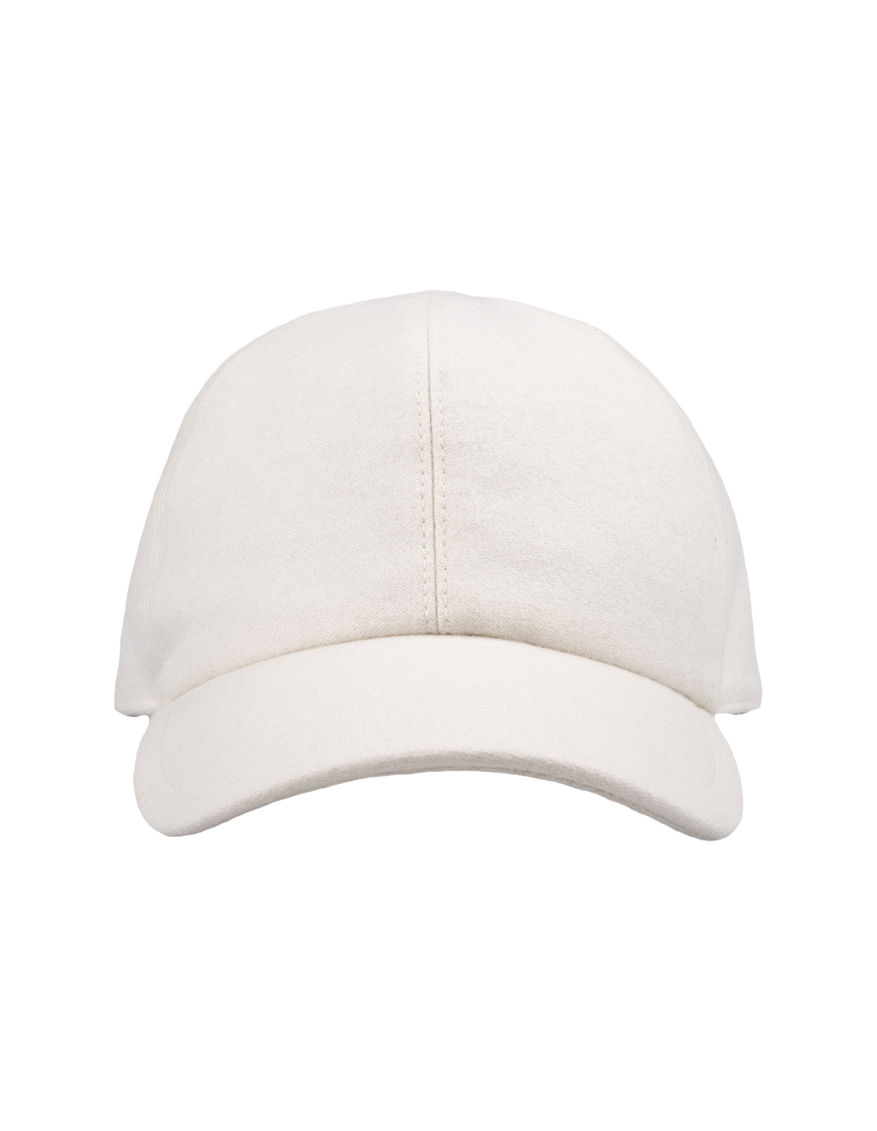 White Cashmere Felt Baseball Hat