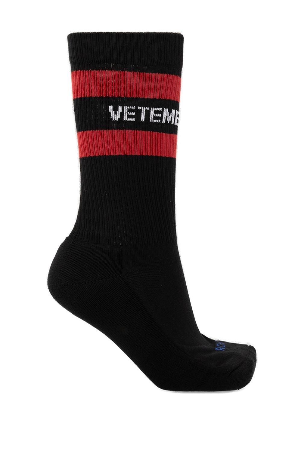 Logo Intarsia Striped Socks