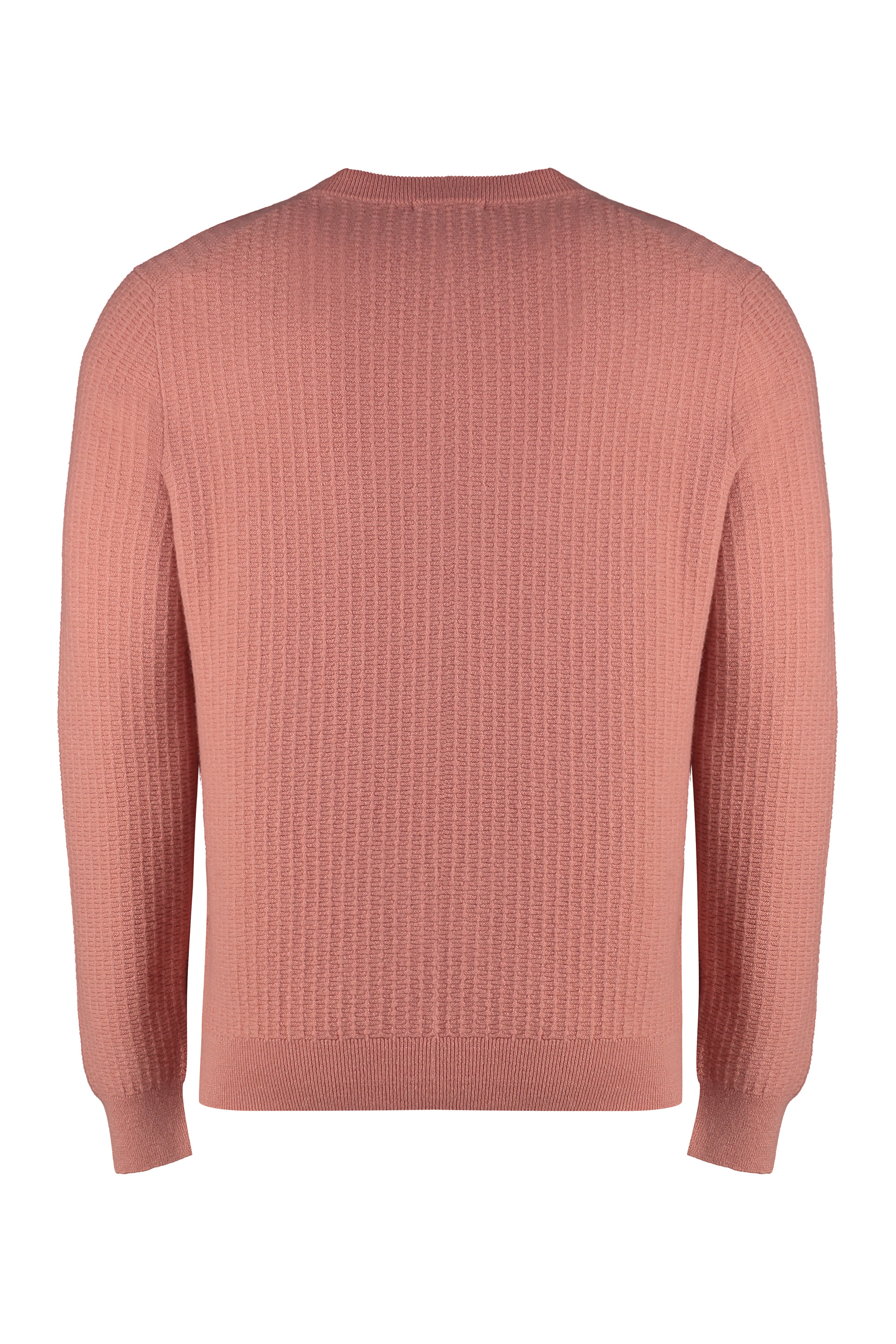 Malo Virgin Wool And Cashmere Pullover In Salmon Pink