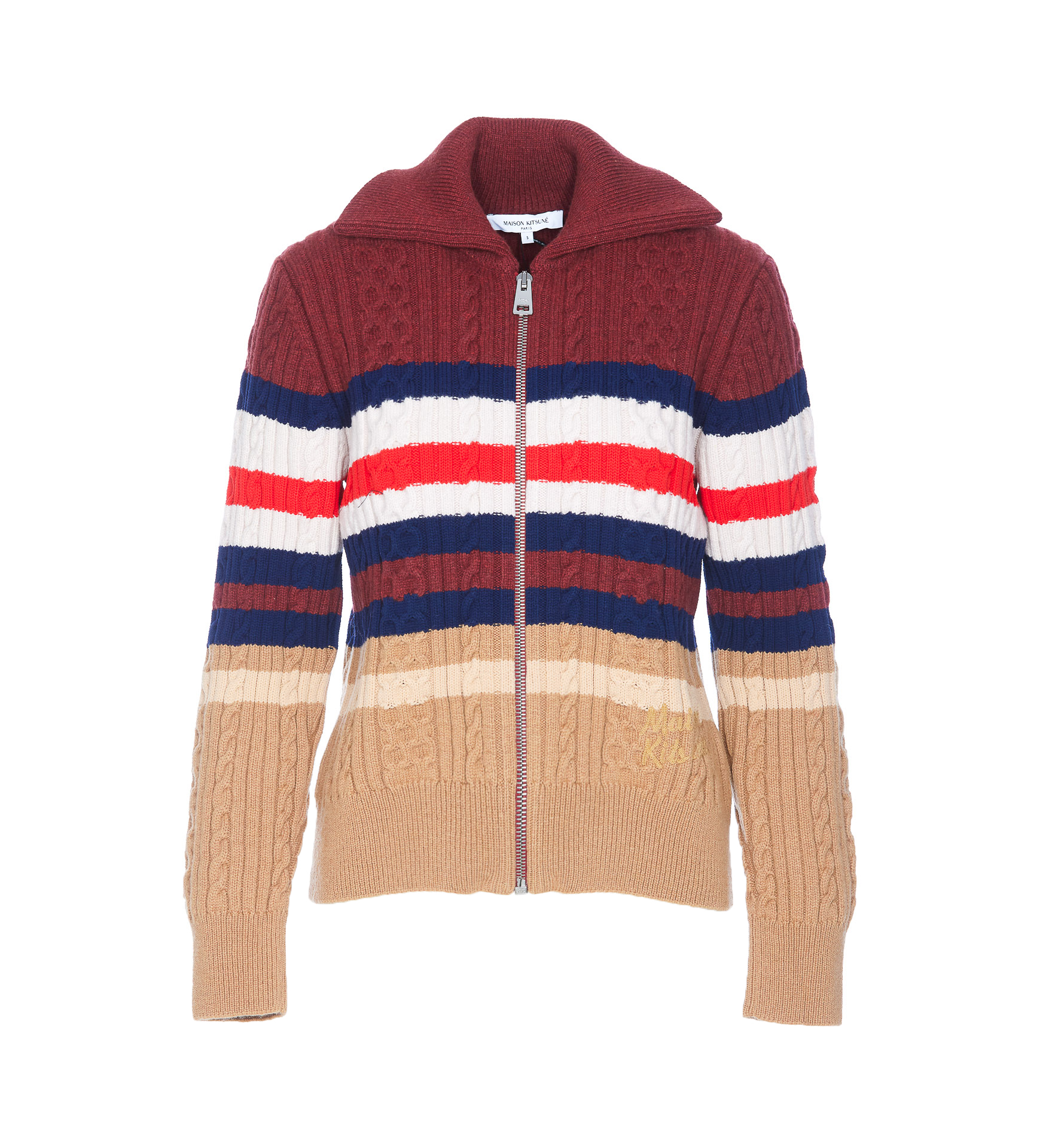 Maison Kitsuné Striped Knitted Cardigan