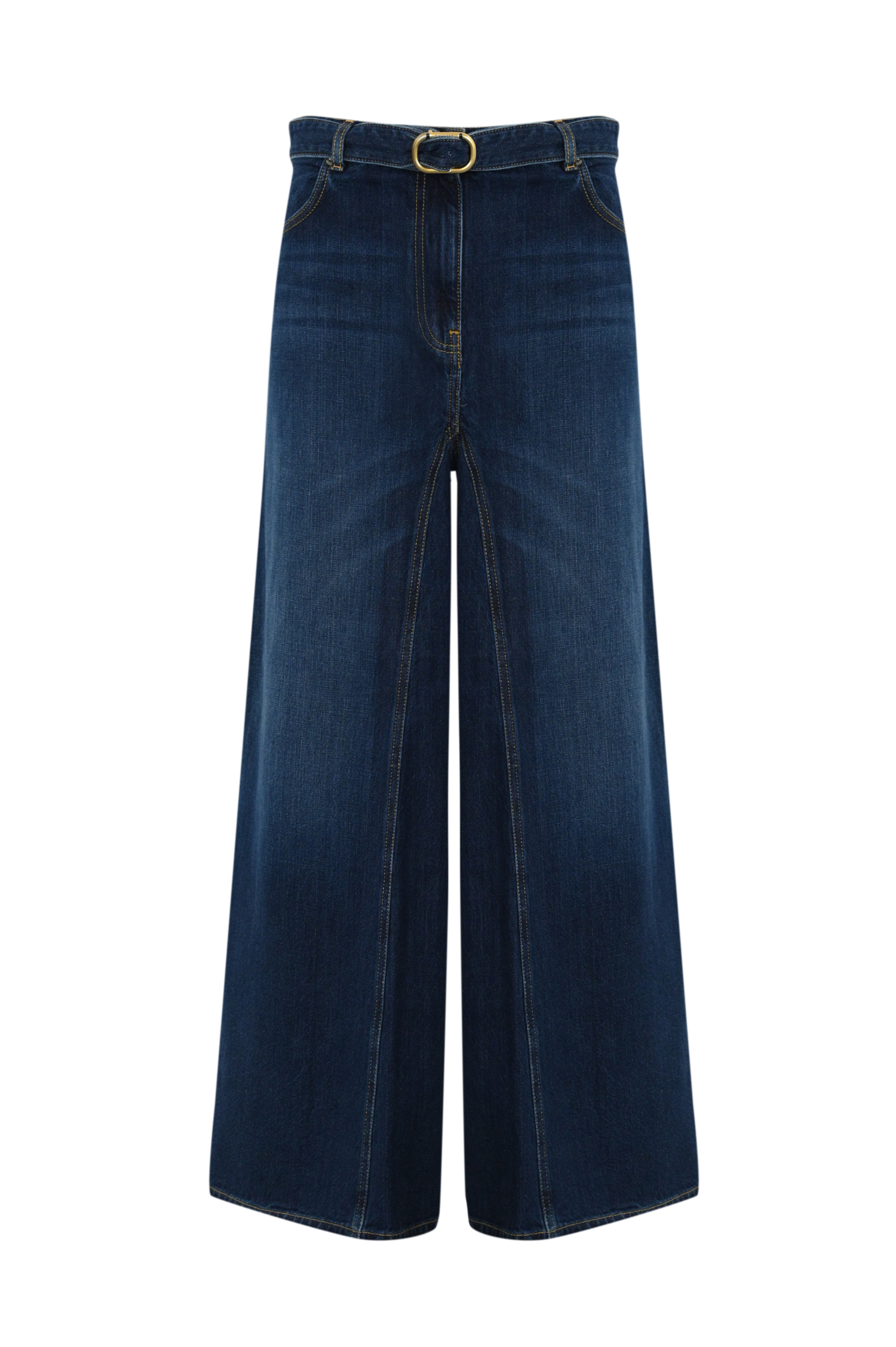 Cropped Jeans With Oval-t Belt