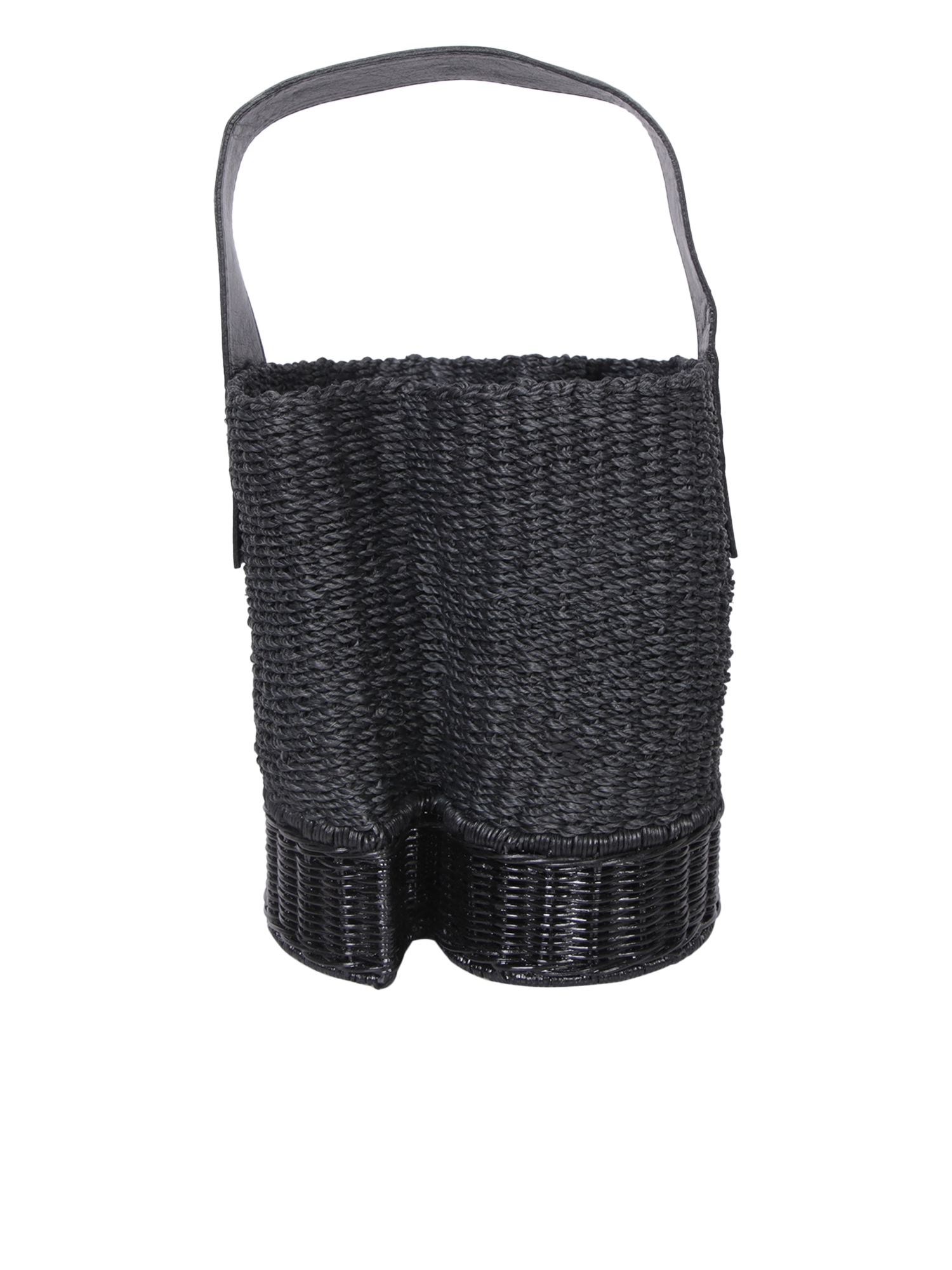 Black Raffia Bucket Bag