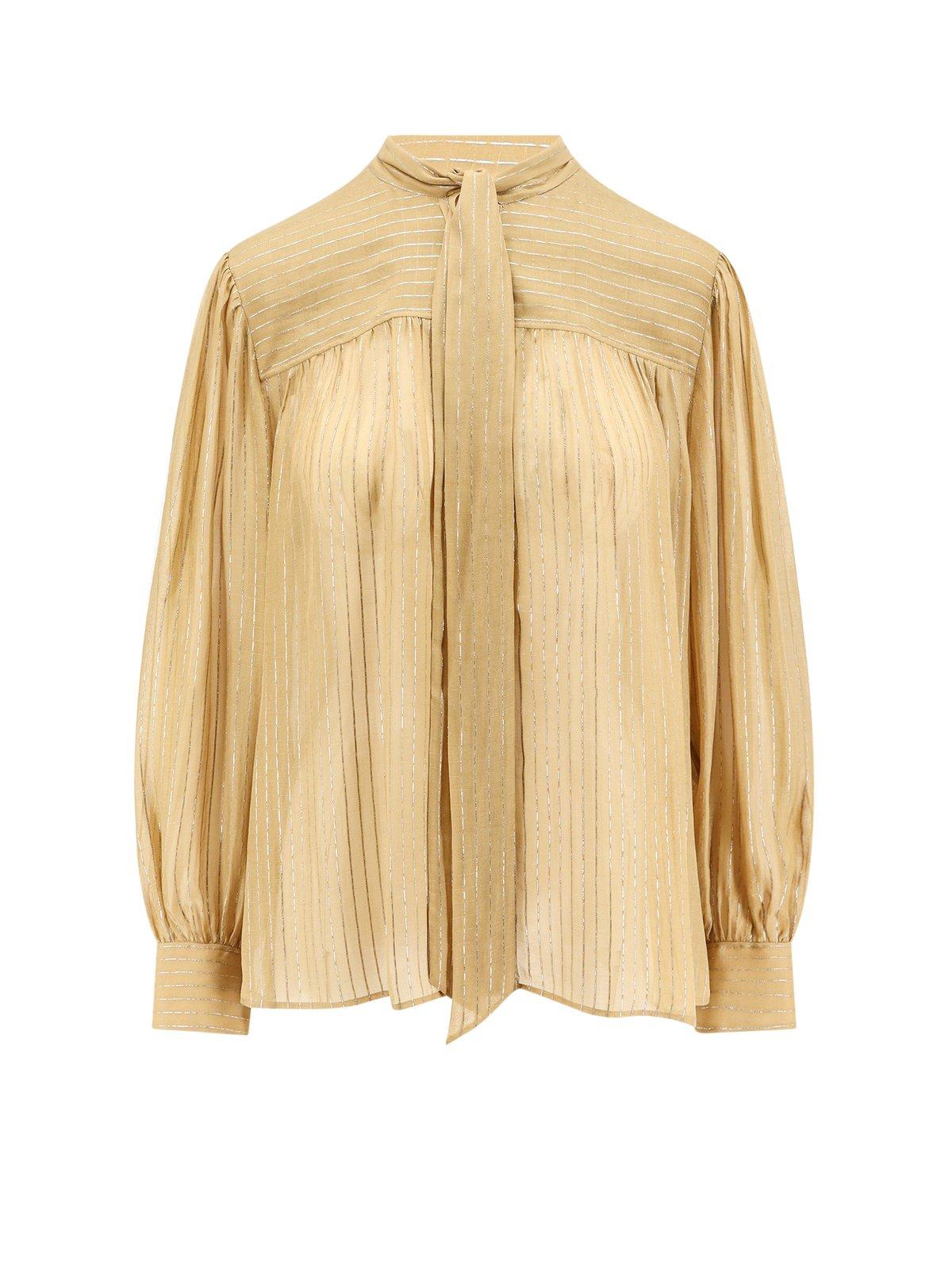 Chloé Tie-neck Striped Blouse