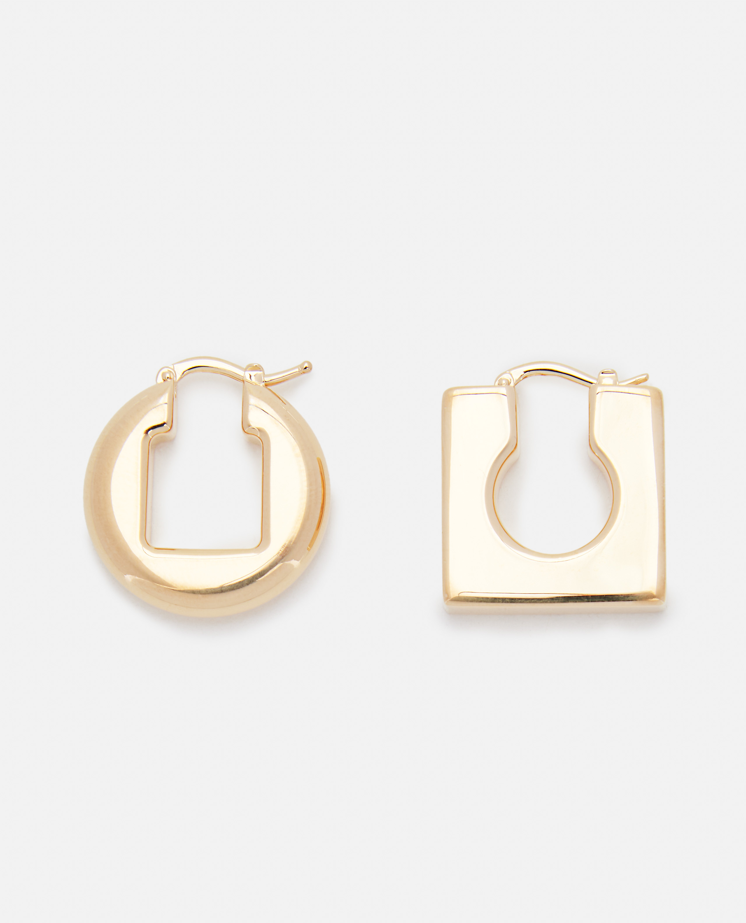 Les Boucles Rond Carre Brass Earrings