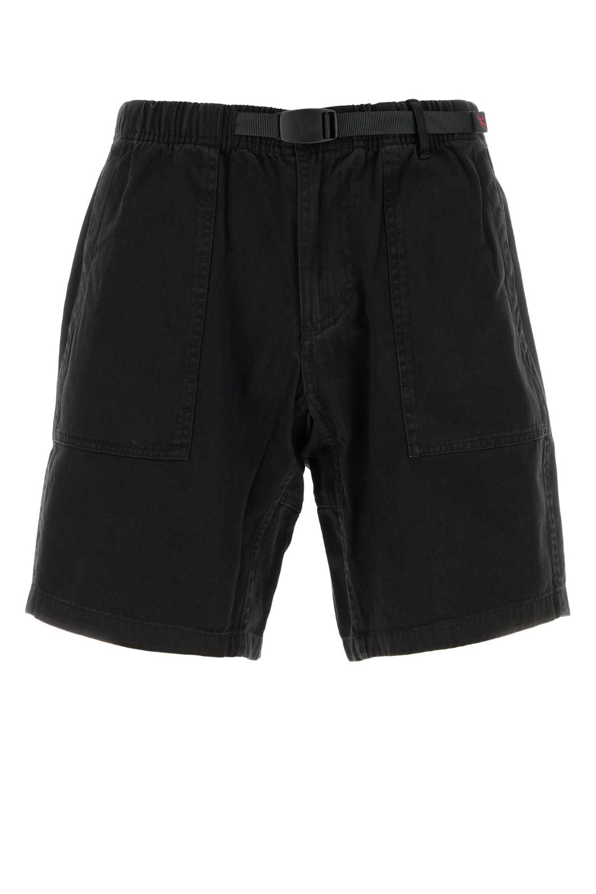 Black Cotton Ridge Bermuda Shorts