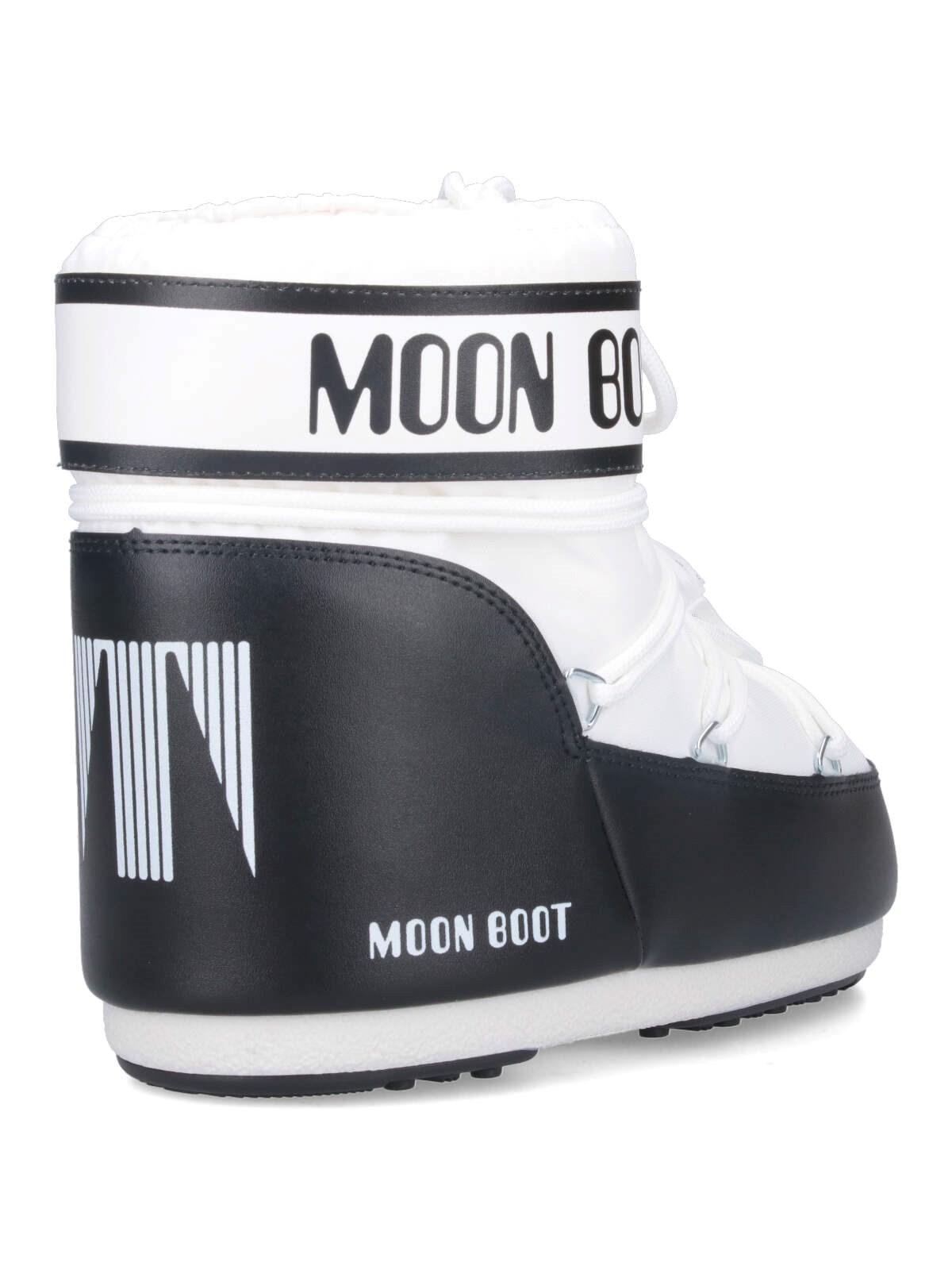 Moon Boot Classic Low 2 Shell And Faux Leather Snow Boots In Bianco