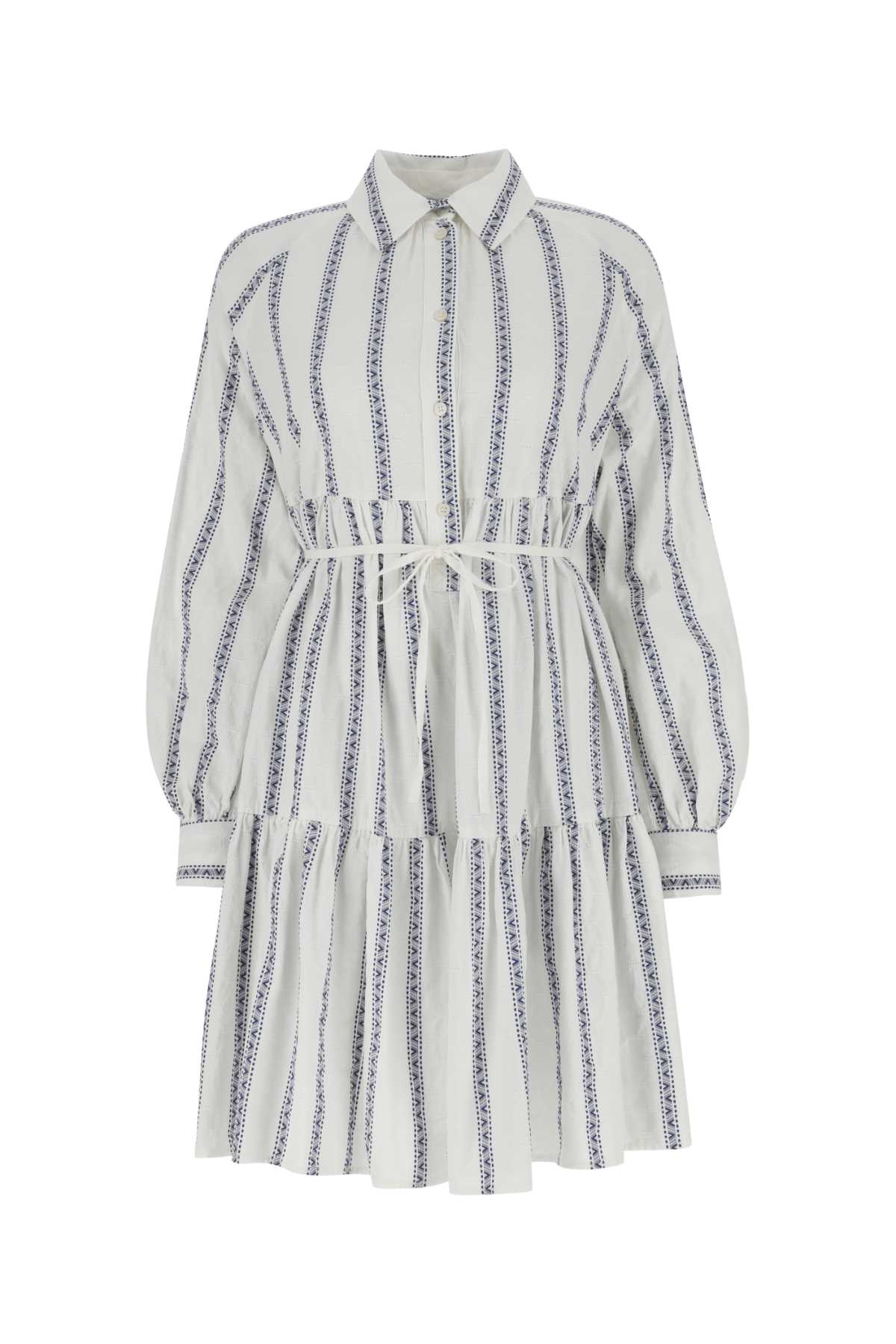 Embroidered Cotton Shirt Dress