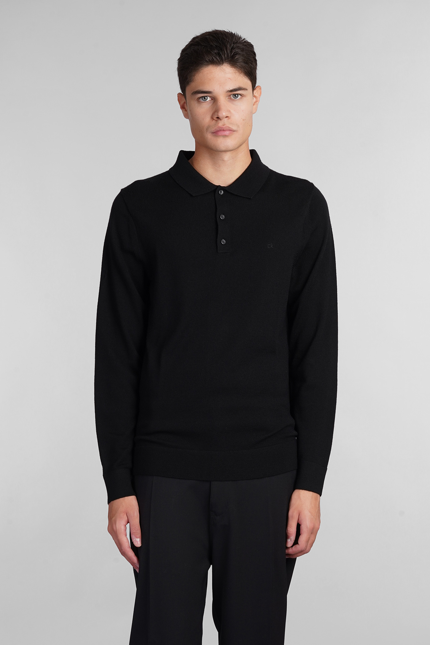 Polo In Black Wool