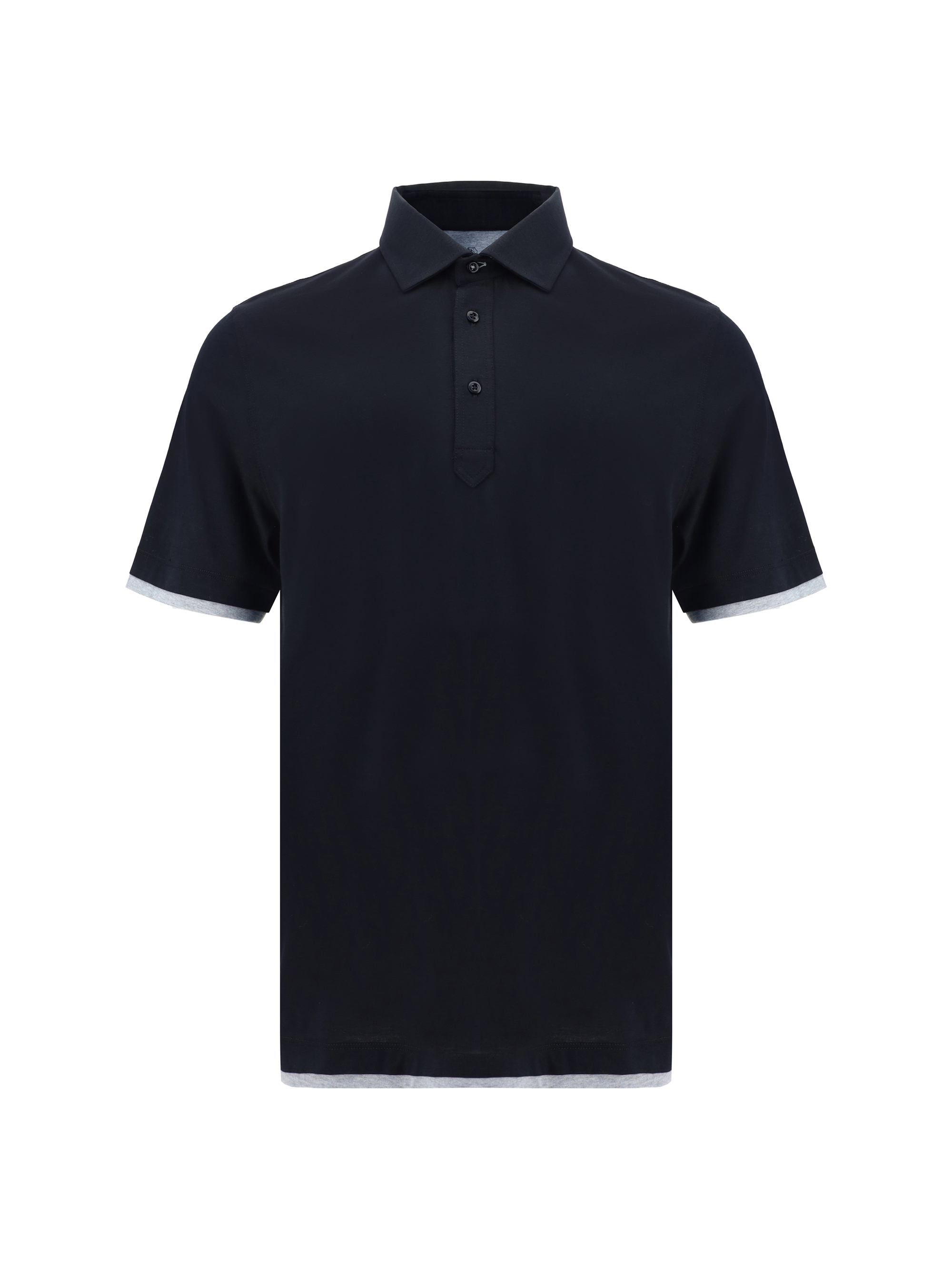 Contrast-trim Short-sleeved Polo Shirt