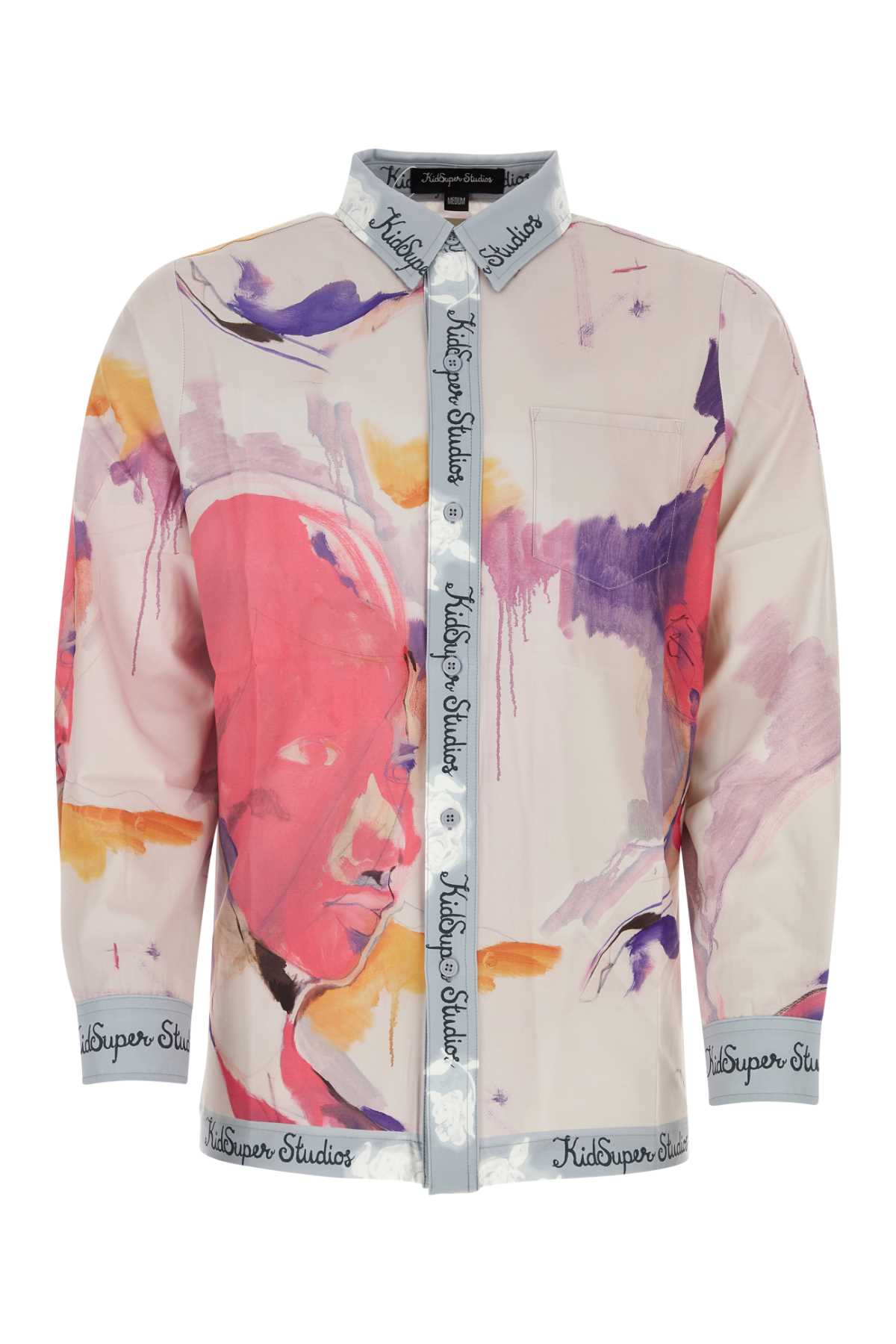 Printed Stretch Satin Shirt